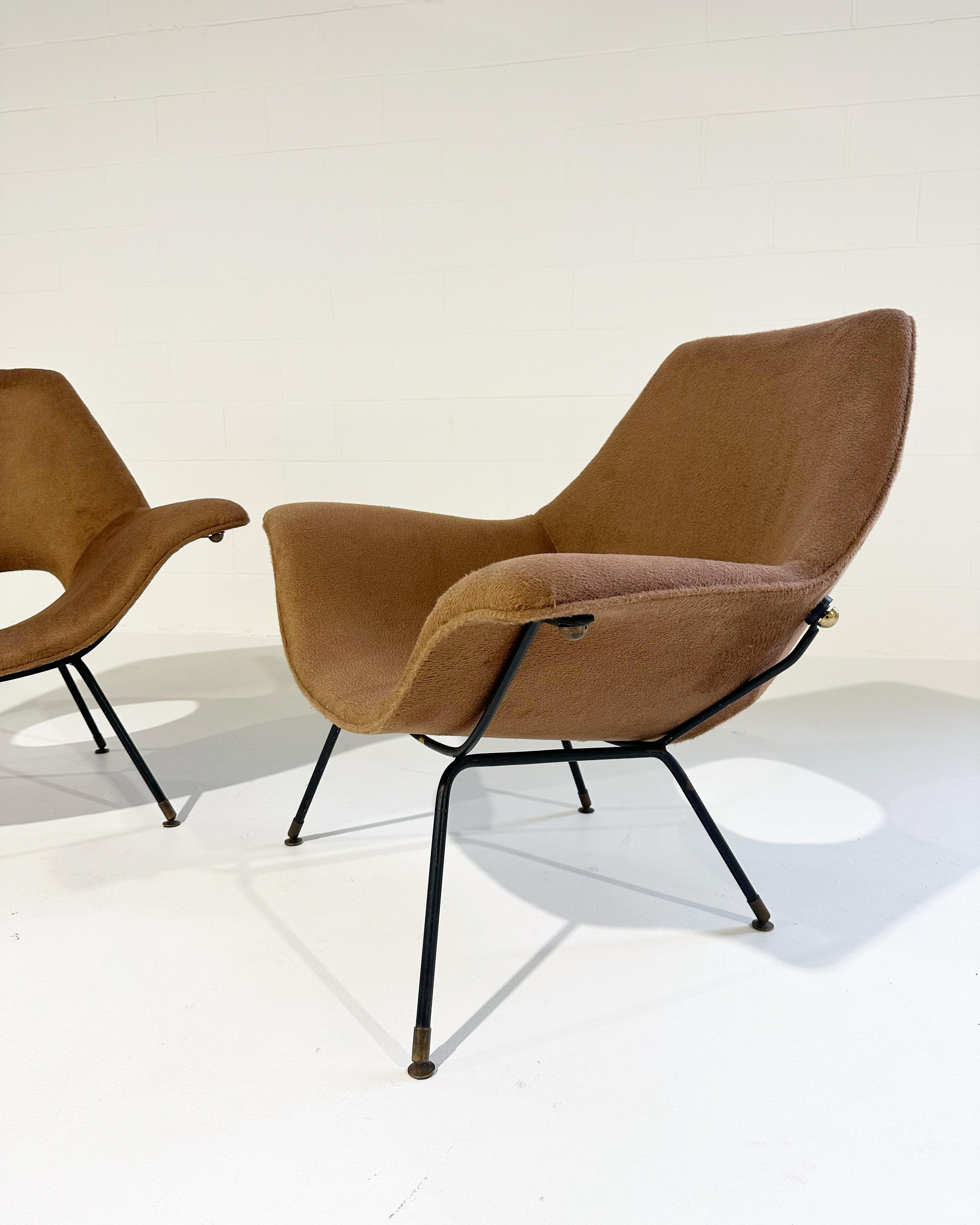 Paire de fauteuils de salon Augusto Bozzi en tissu Inata Alpaca en vente 8