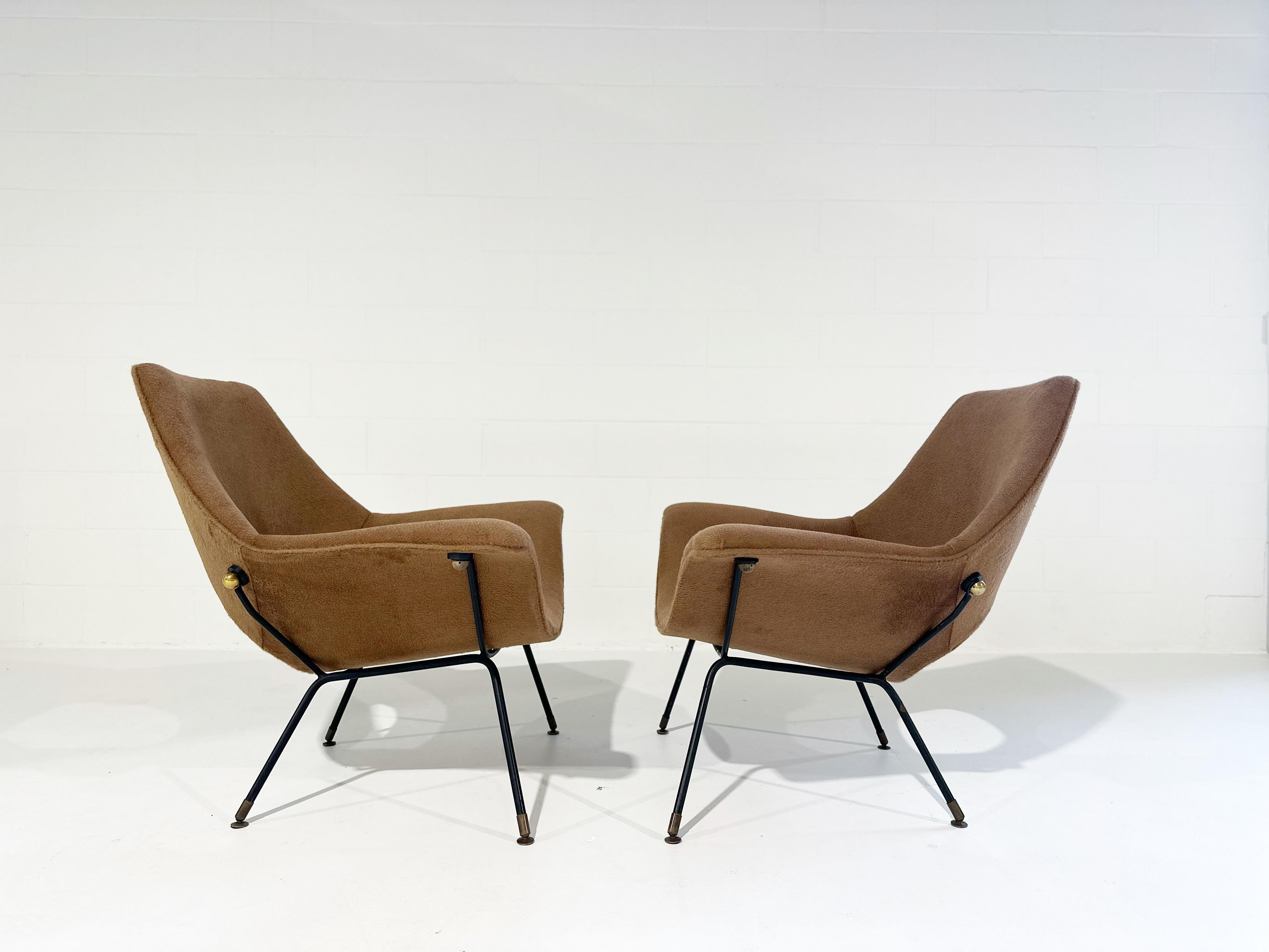 Paire de fauteuils de salon Augusto Bozzi en tissu Inata Alpaca en vente 2
