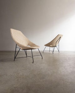 Augusto Bozzi Pair of Kosmos Lounge Chairs for Saporiti, Italy, 1956