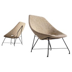 Augusto Bozzi Pair of Kosmos Lounge Chairs for Saporiti, Italy, 1956