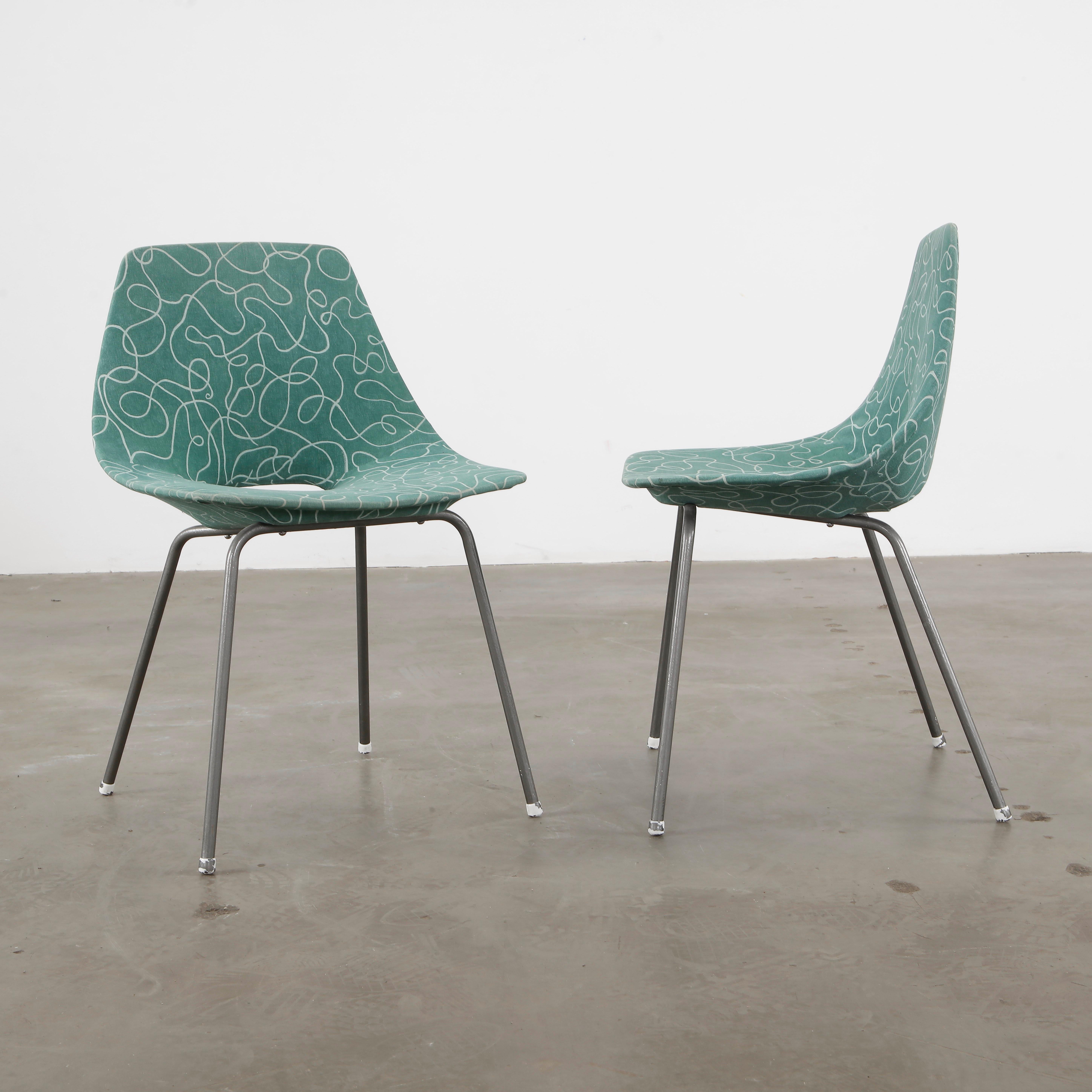 Métal Augusto Bozzi, paire de chaises du milieu du siècle, années 1950 en vente