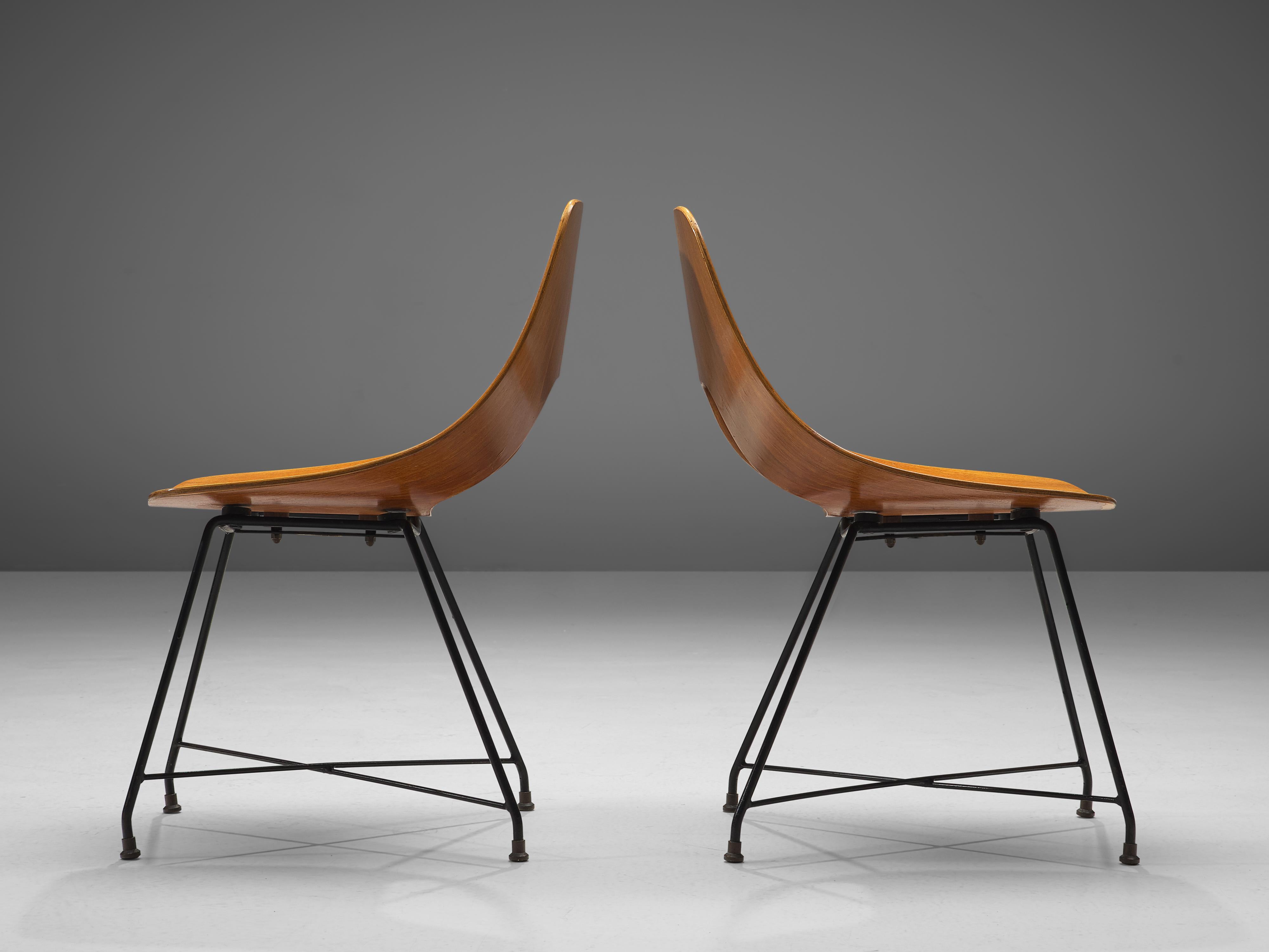 Mid-Century Modern Augusto Bozzi Saporiti 'Ariston' Dining Chairs in Teak