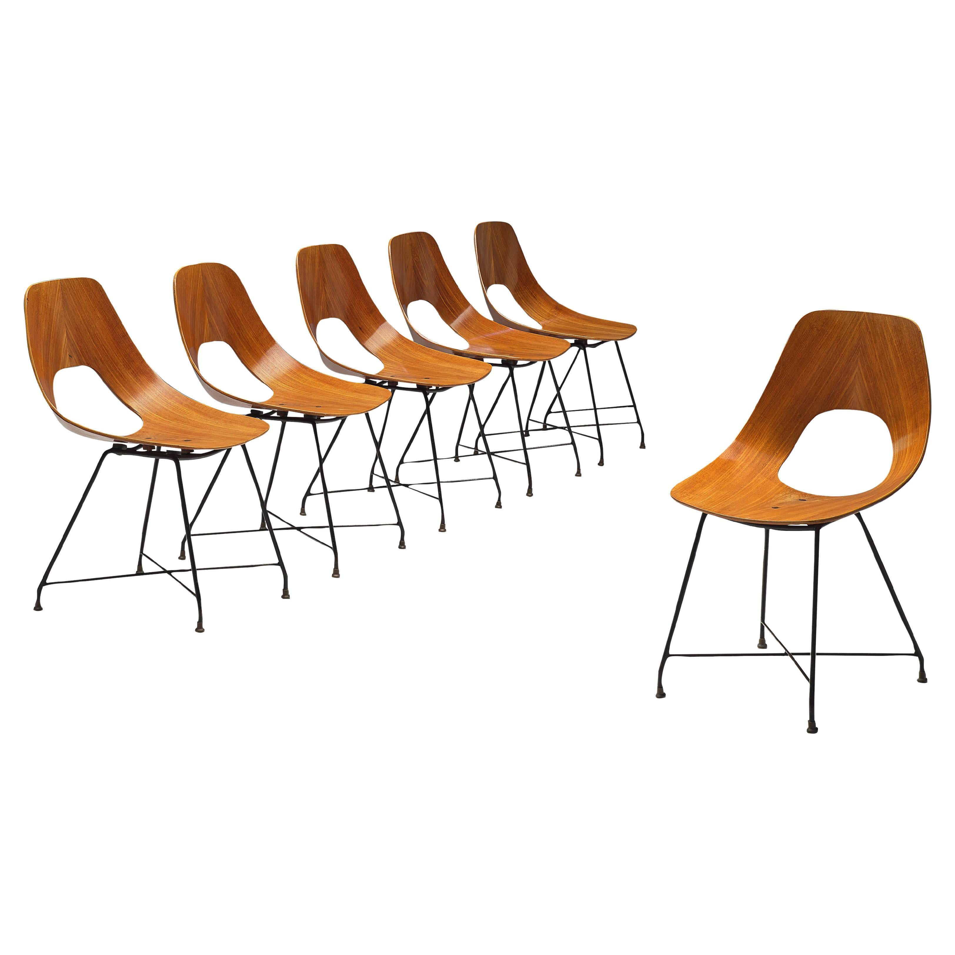 Augusto Bozzi Saporiti 'Ariston' Dining Chairs in Teak