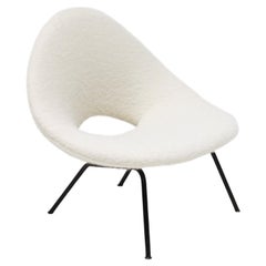 Vintage Augusto Bozzi Style Italian Easy Chair, 1950s, in Fluffy Mohair Pierre Frey