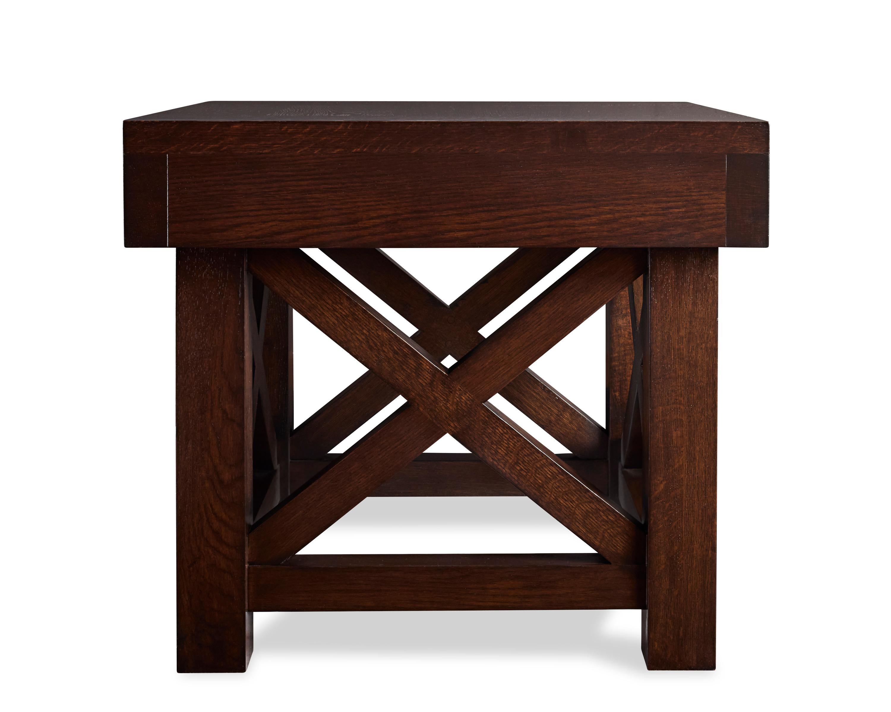 63045-42 AUGUSTO END TABLE 

Width 27.5” Depth 27.5” Height 21” (Width 70 Depth 70 Height 53 cm)
As Shown Finish: Avena 


Features: Oak Solids, Available in all Alfredo Case Finishes
Alternate Tops Available: Negresco Stone, Wood and Leather
