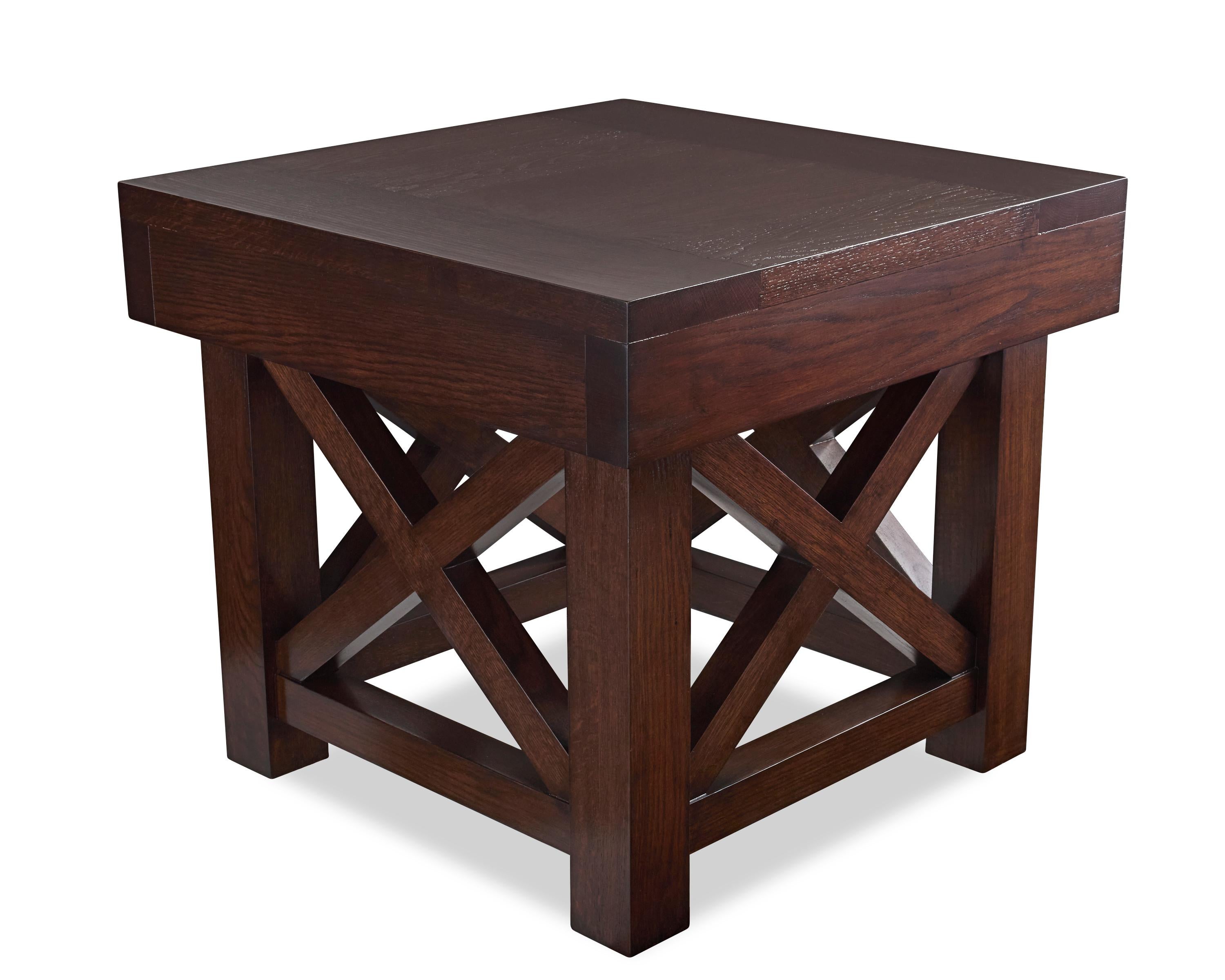 Contemporary Augusto End Table- Wood Top For Sale