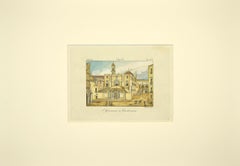 S. Giovanni a Carbonara - Gravure originale d'Augusto Fornari - 19ème siècle