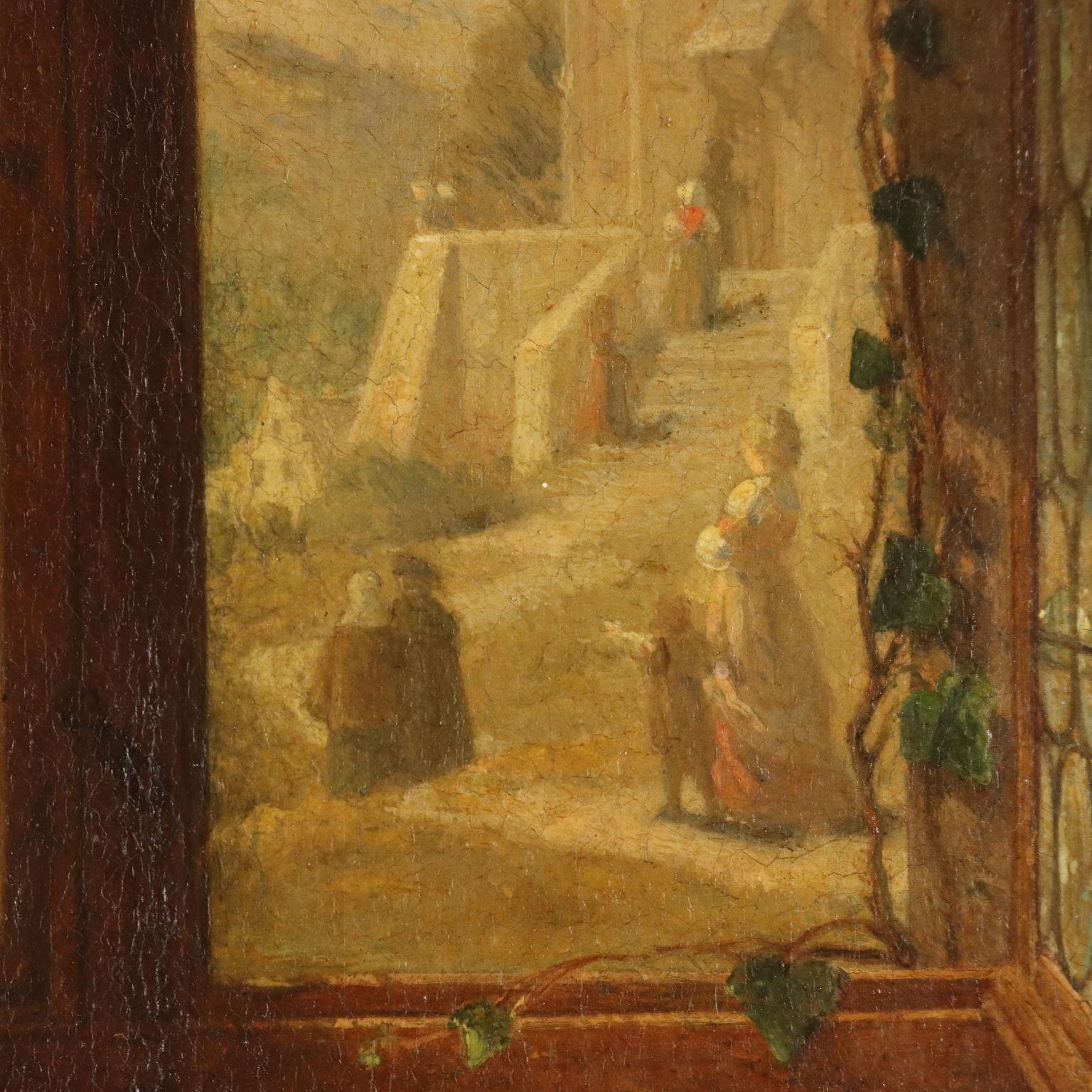 Dipinto di Augusto Friedrich Siegert Interno con Figura Femminile en venta 6