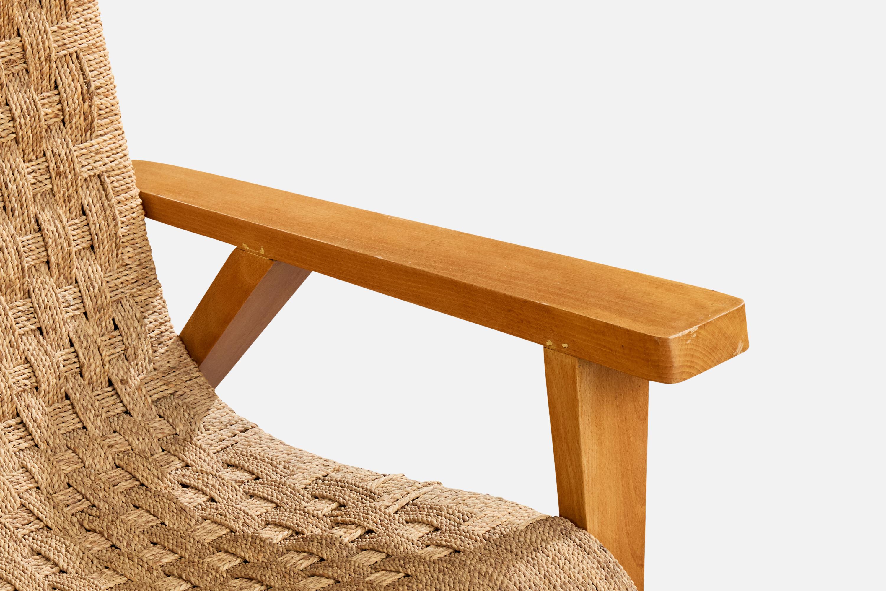 Augusto Romano Atribución, Sofá, Madera, Rush, Italia, Década de 1940 en venta 6