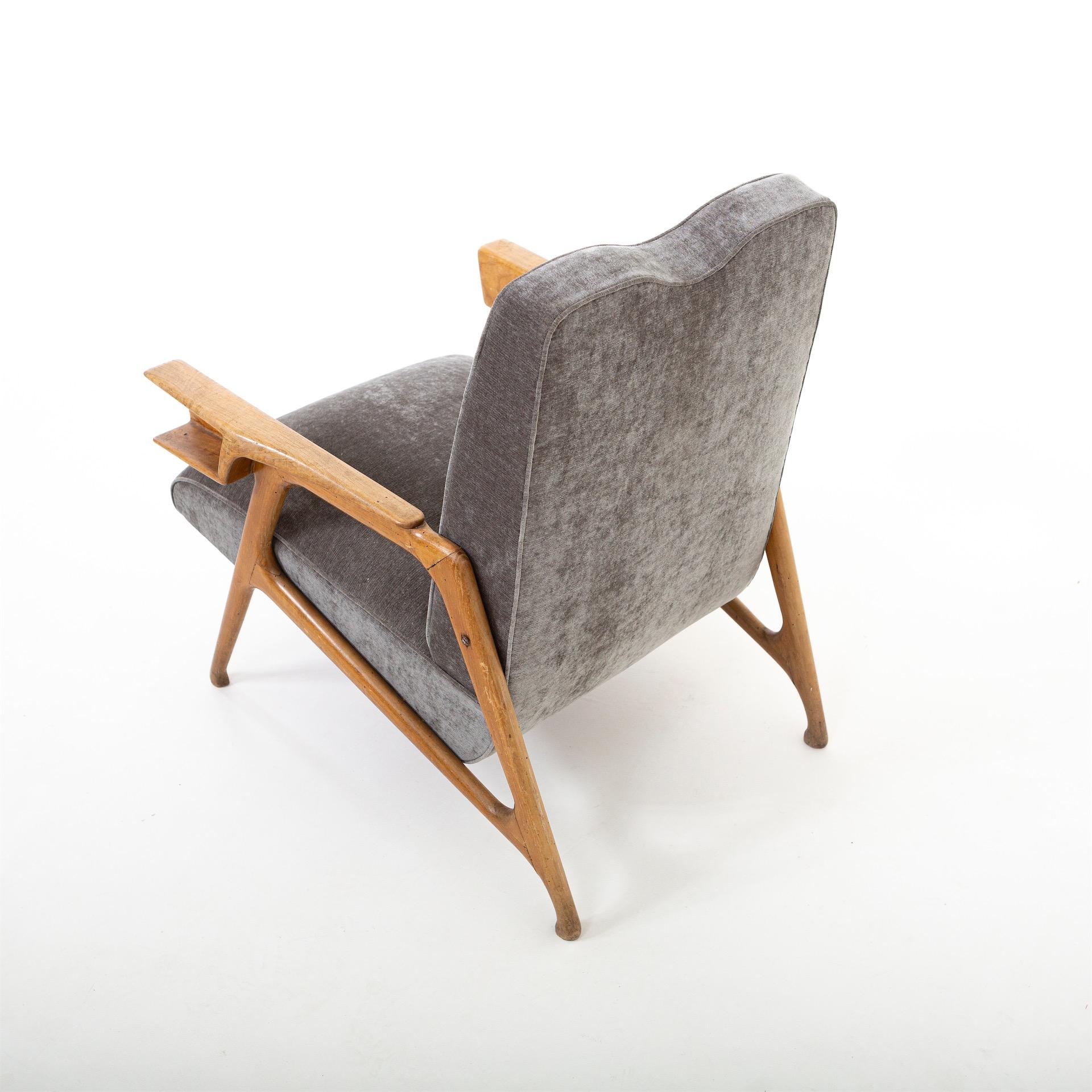 Wood Augusto Romano Lounge Chair, Italy circa 1950