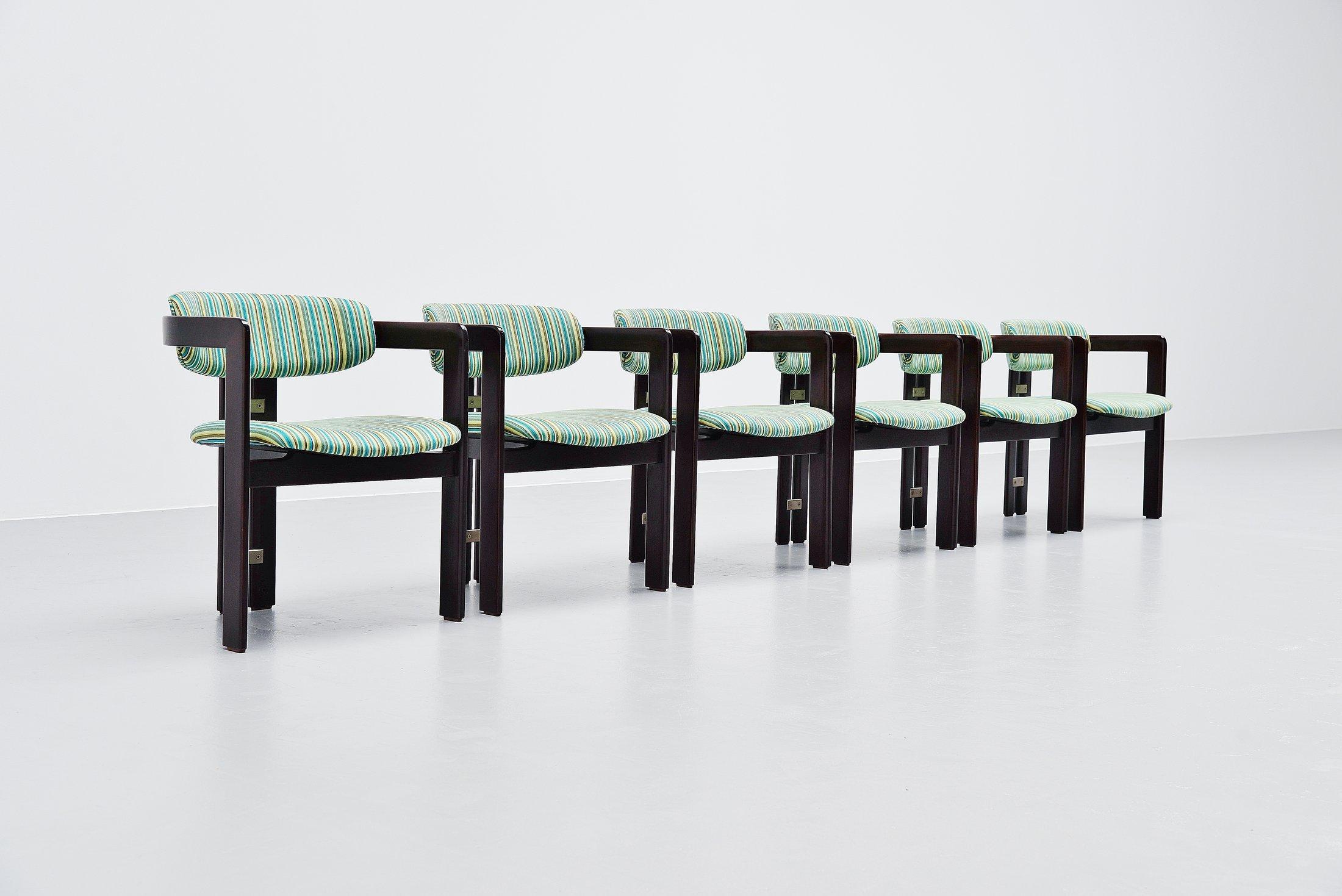 Augusto Savini 6 Pamplona Chairs Pozzi, Italy, 1965 3
