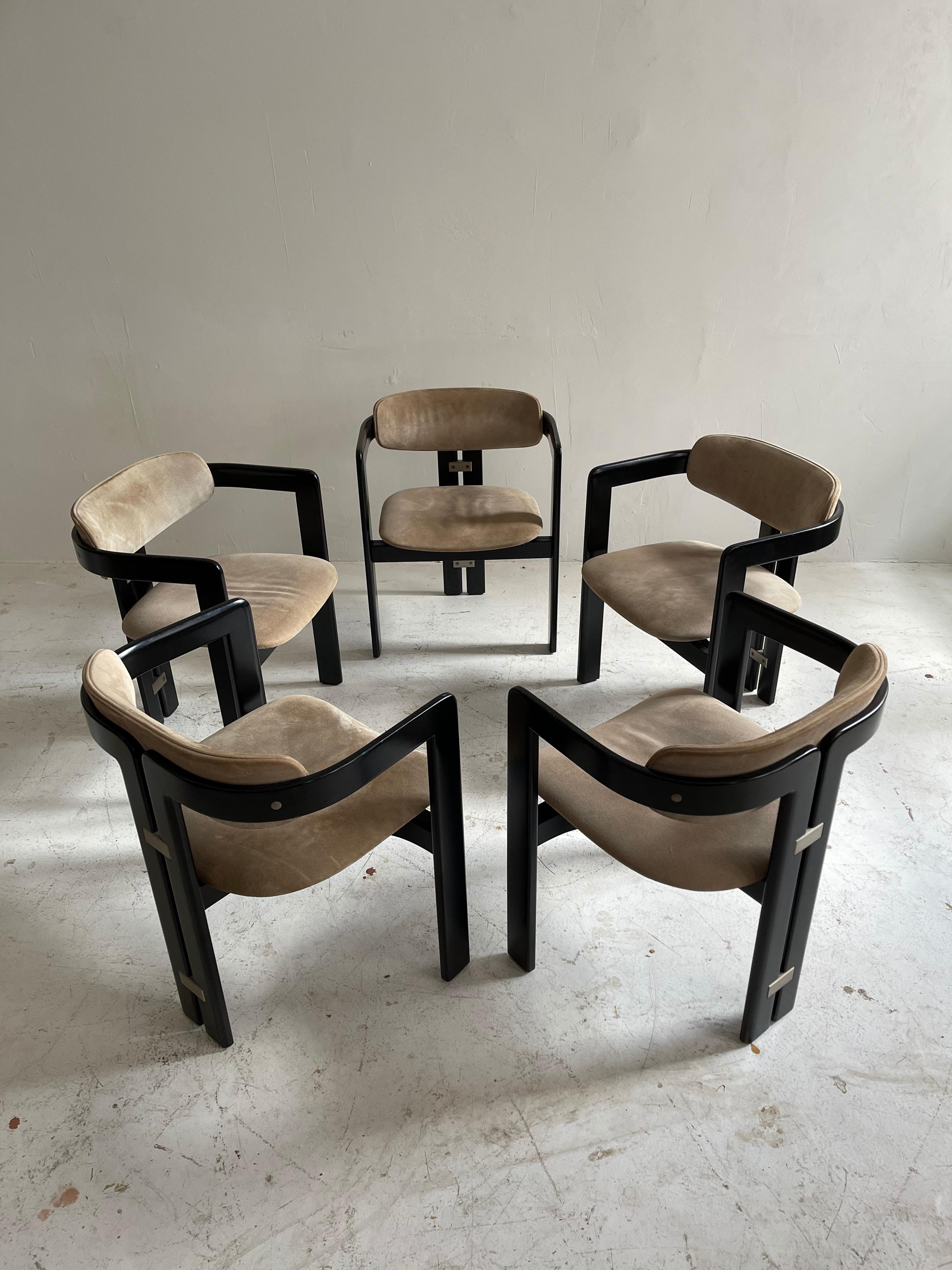 Augusto Savini Dining Room Set of Five 'Pamplona' Dining Chairs Dining Table 4