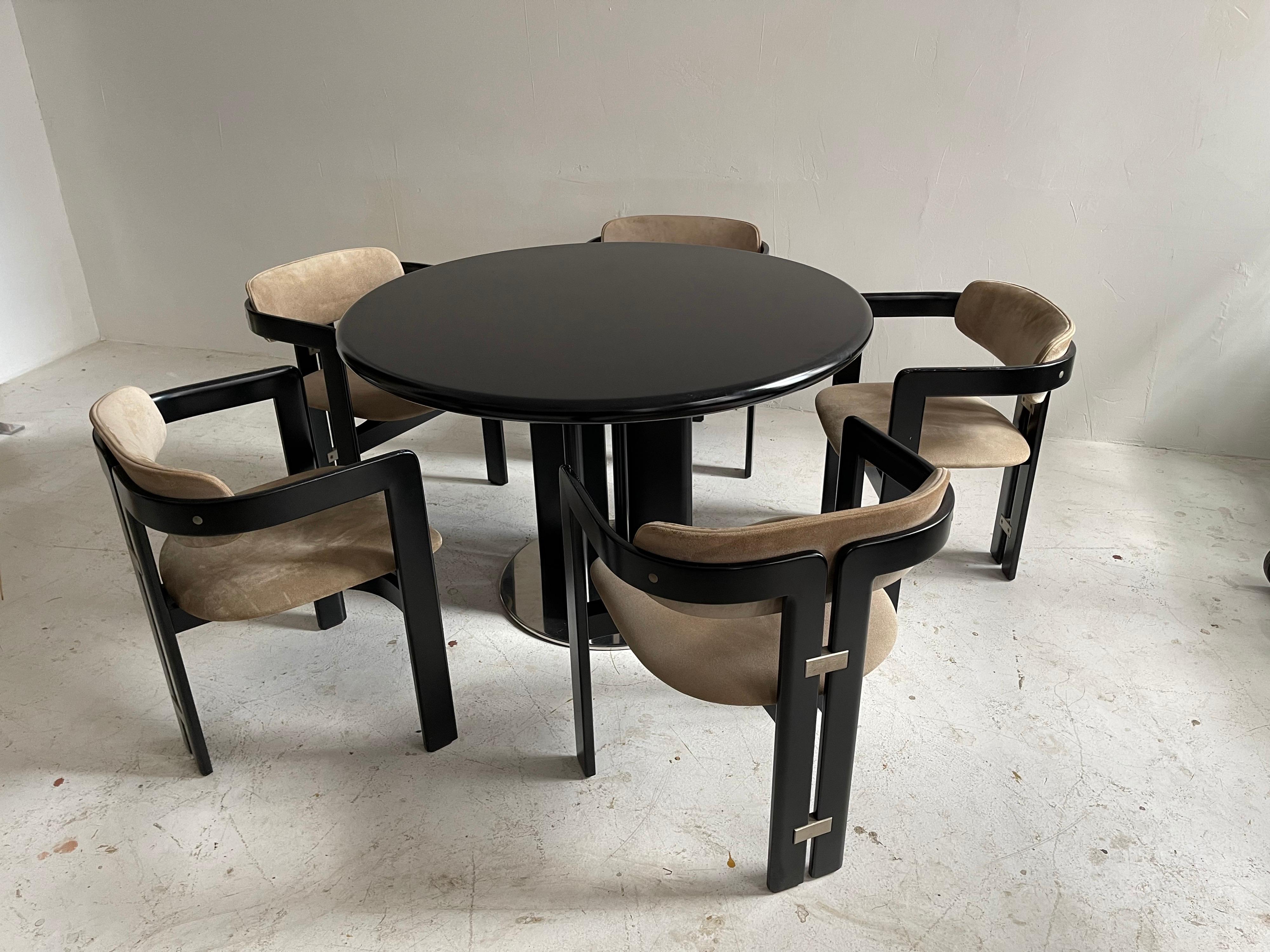 Augusto Savini Dining Room Set of Five 'Pamplona' Dining Chairs Dining Table In Good Condition In Vienna, AT