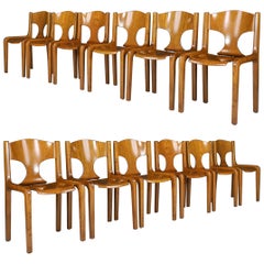 Chaises de salle à manger Augusto Savini pour Pozzi, Italie 1968.
