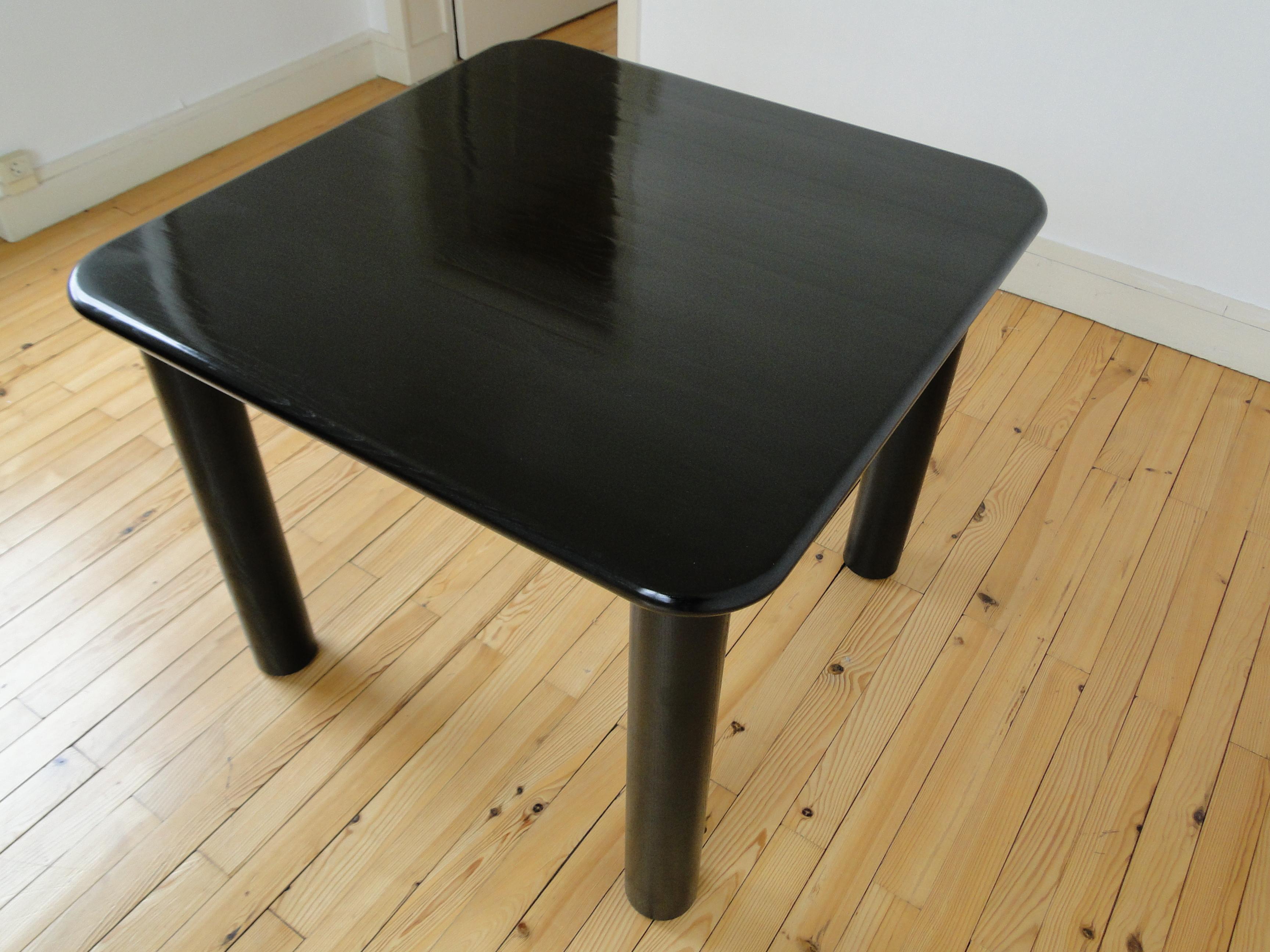 Augusto Savini for Pozzi Dining Table in Black Lacquered Wood 4