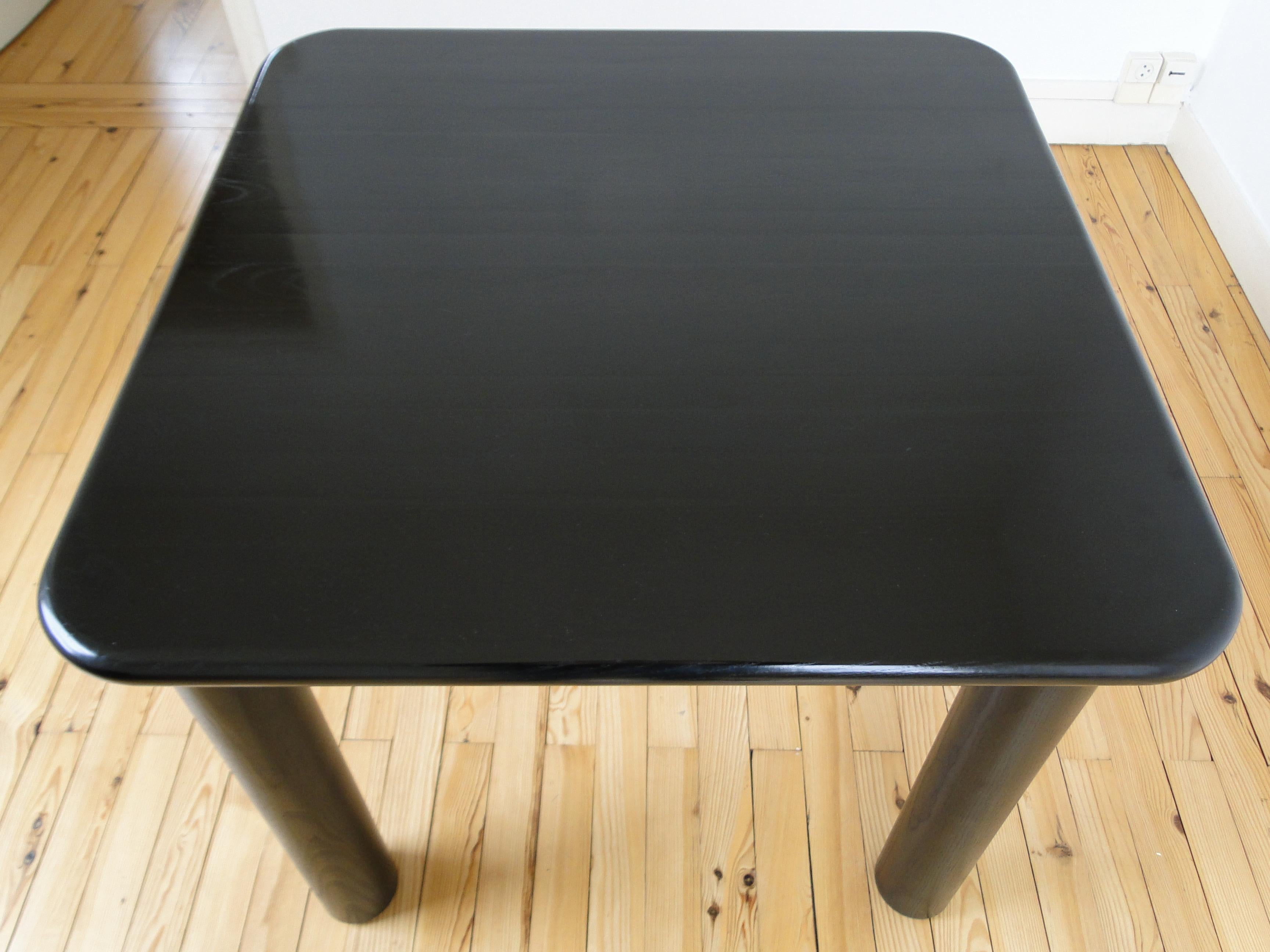 Augusto Savini for Pozzi Dining Table in Black Lacquered Wood 5