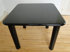 Augusto Savini for Pozzi Dining Table in Black Lacquered Wood