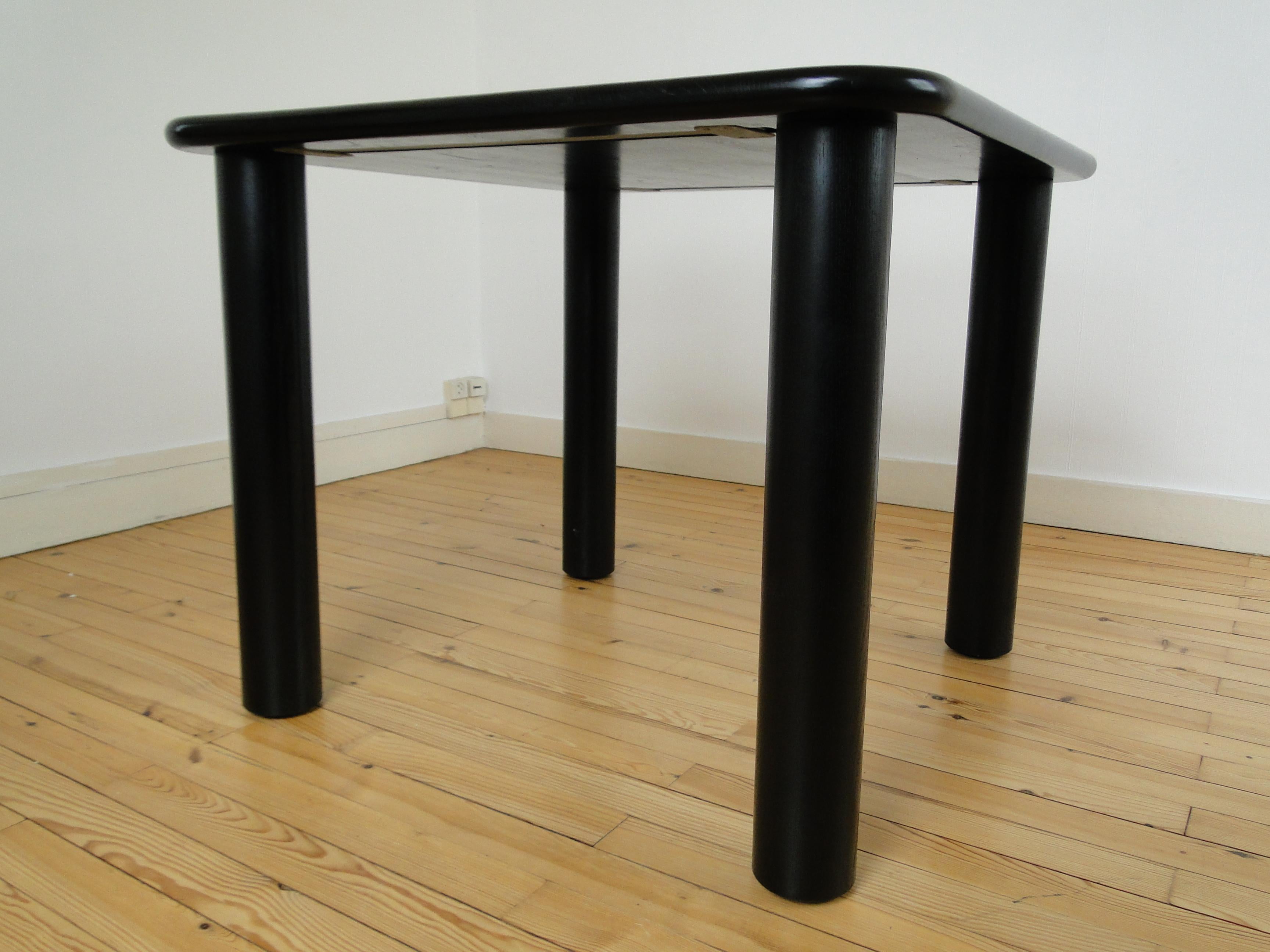Mid-Century Modern Augusto Savini for Pozzi Dining Table in Black Lacquered Wood