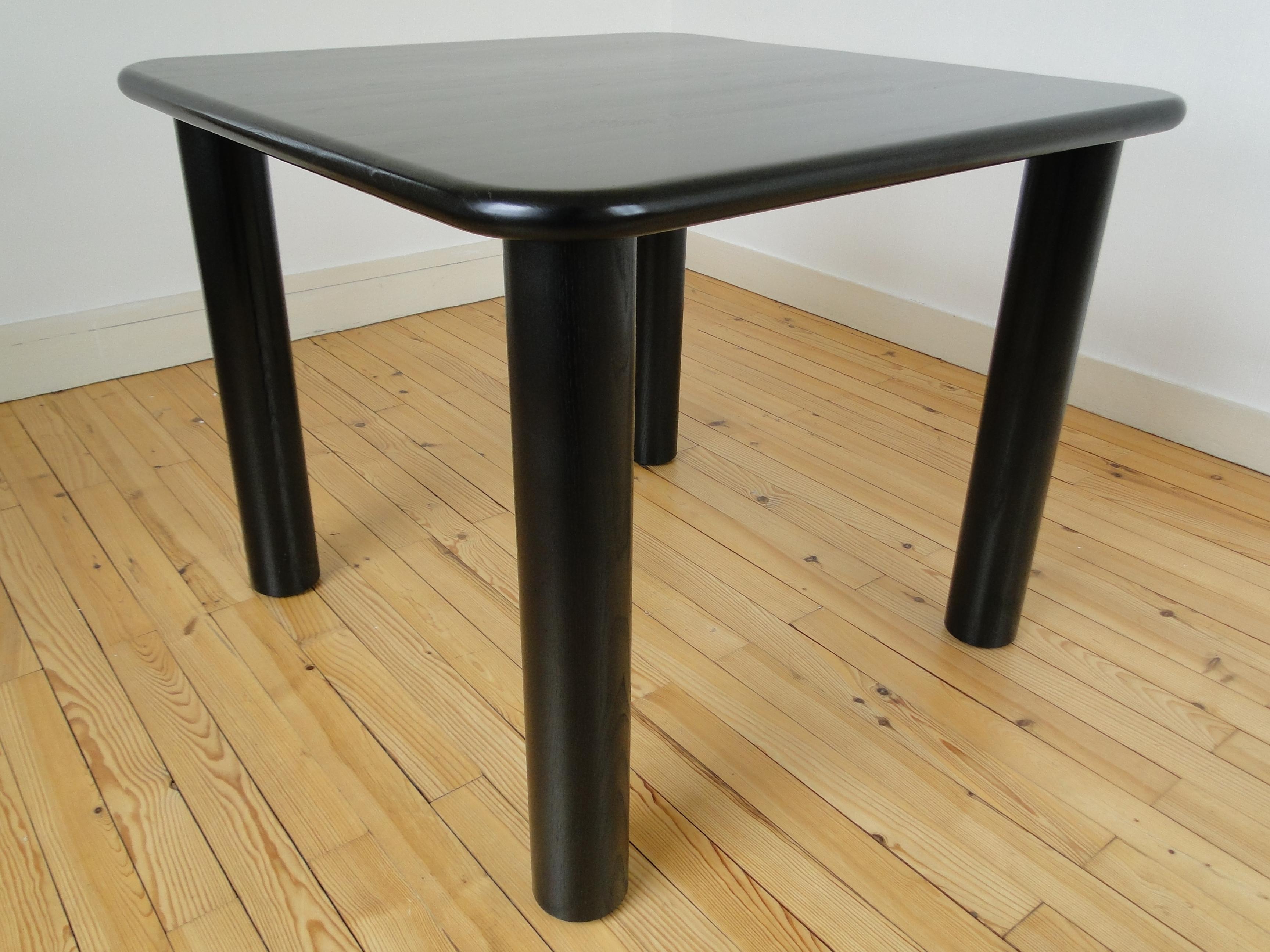 Italian Augusto Savini for Pozzi Dining Table in Black Lacquered Wood
