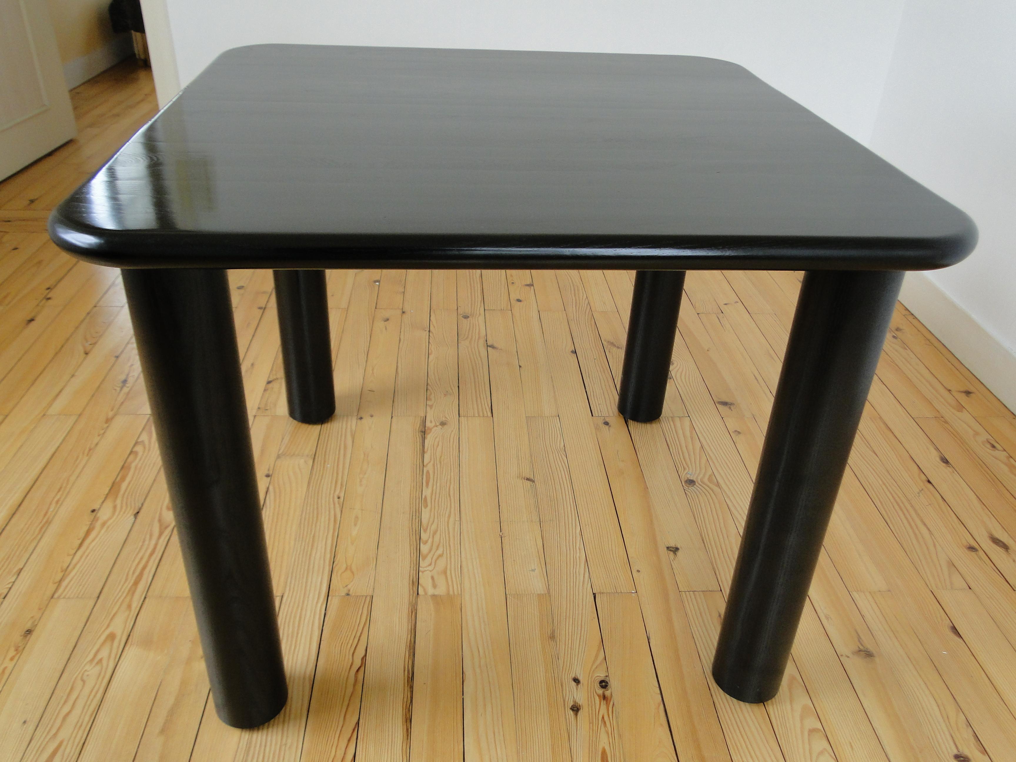 Augusto Savini for Pozzi Dining Table in Black Lacquered Wood 3