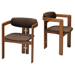 Augusto Savini for Pozzi Pair of 'Pamplona' Dining Chairs in Walnut 