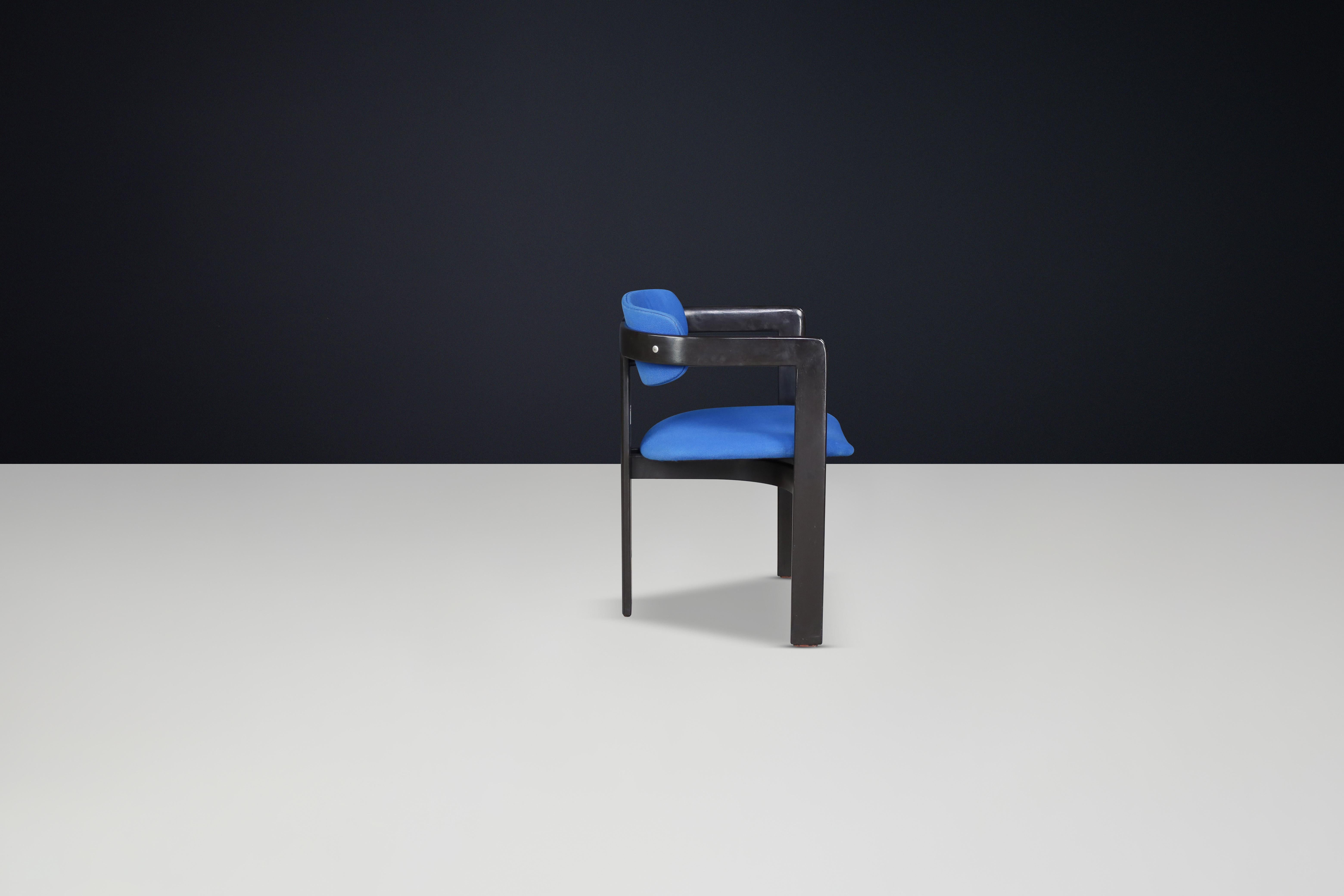 Augusto Savini for Pozzi Pamplona armchairs in Royal Blue Upholstery Italy 1960s For Sale 5