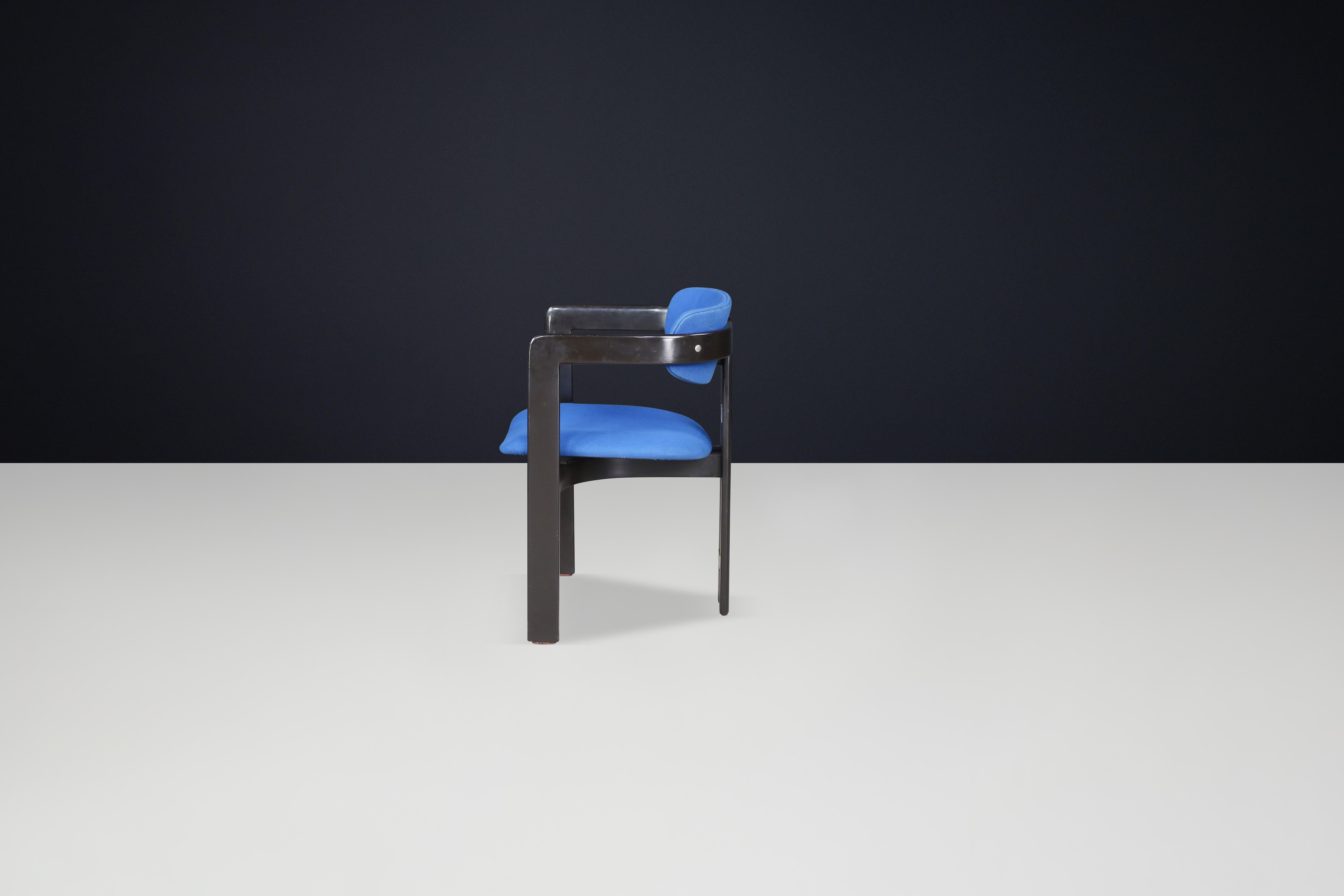 Augusto Savini for Pozzi Pamplona armchairs in Royal Blue Upholstery Italy 1960s For Sale 7