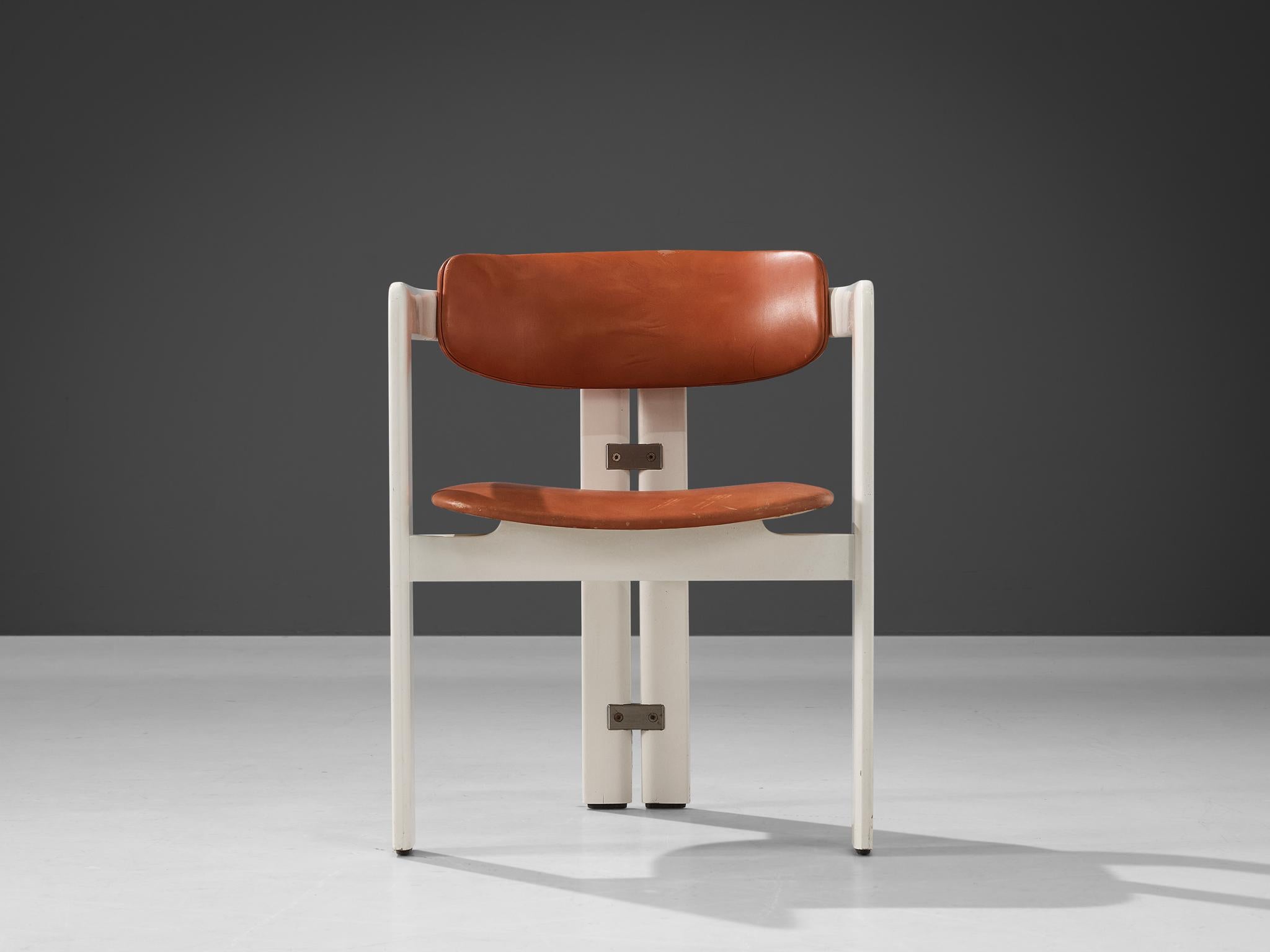 Augusto Savini for Pozzi 'Pamplona' Dining Chair in Ash and Red Leather 1