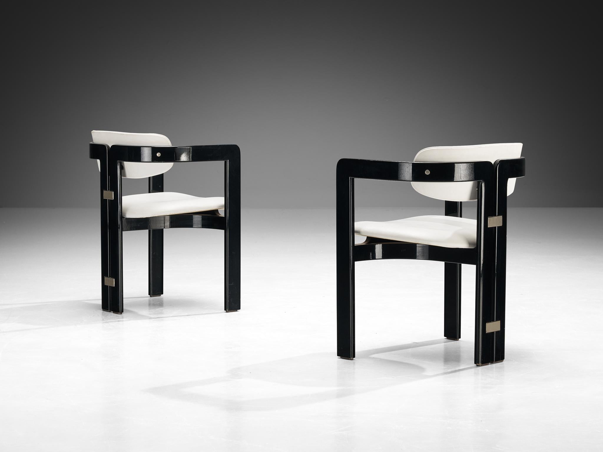 Augusto Savini for Pozzi 'Pamplona' Dining Chairs in White Upholstery 1
