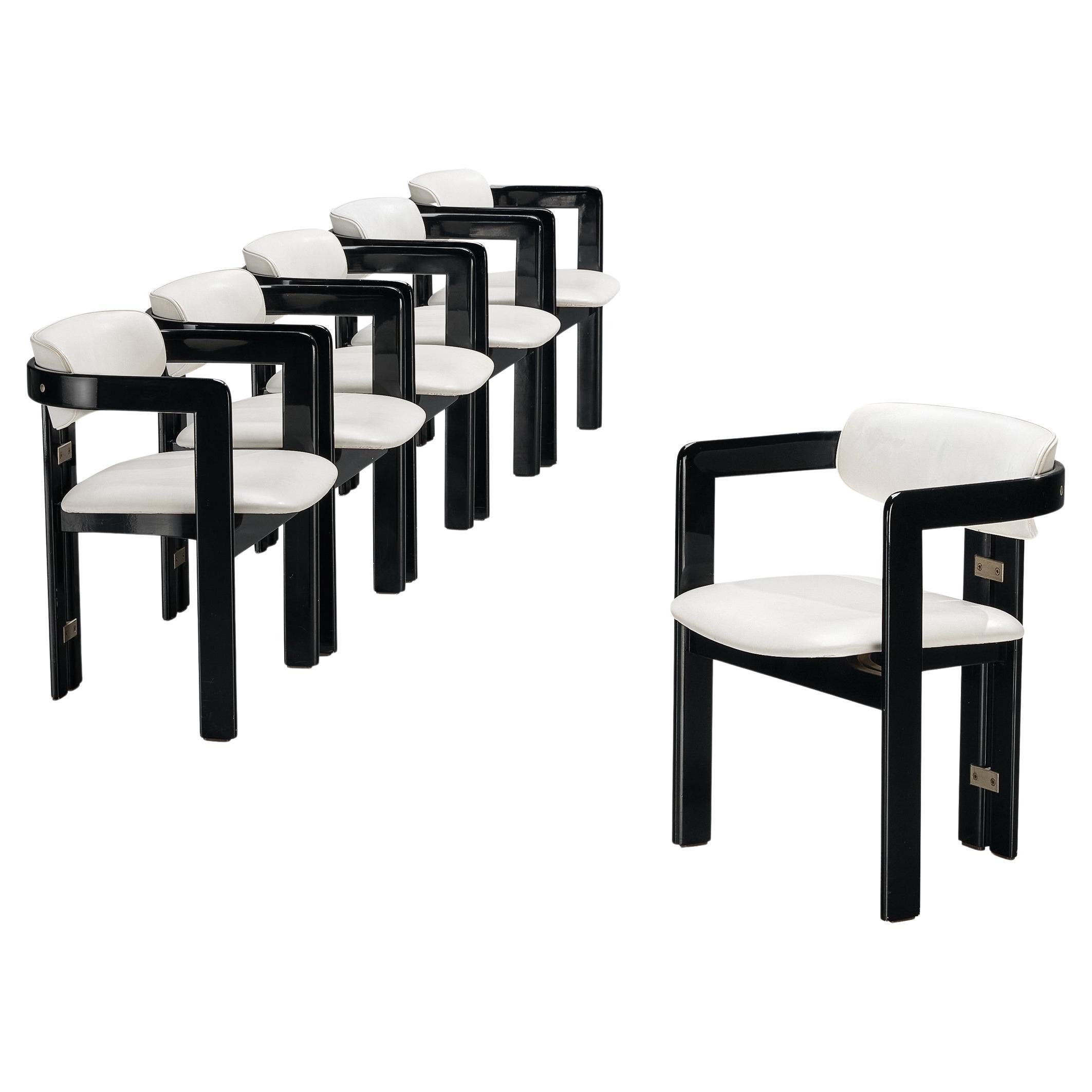 Augusto Savini for Pozzi 'Pamplona' Dining Chairs in White Upholstery