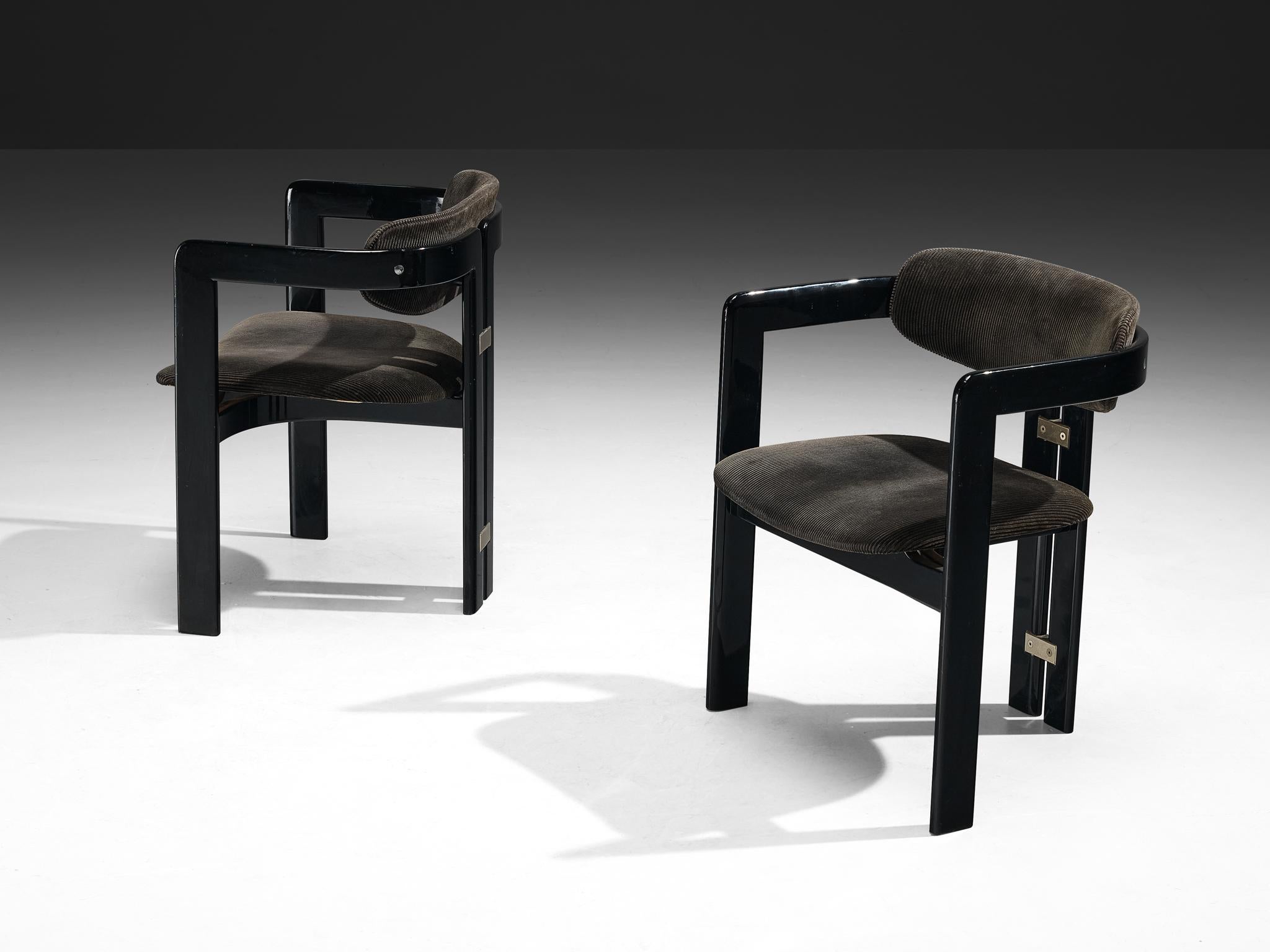 Fabric Augusto Savini for Pozzi Set of Four Pamplona Chairs For Sale