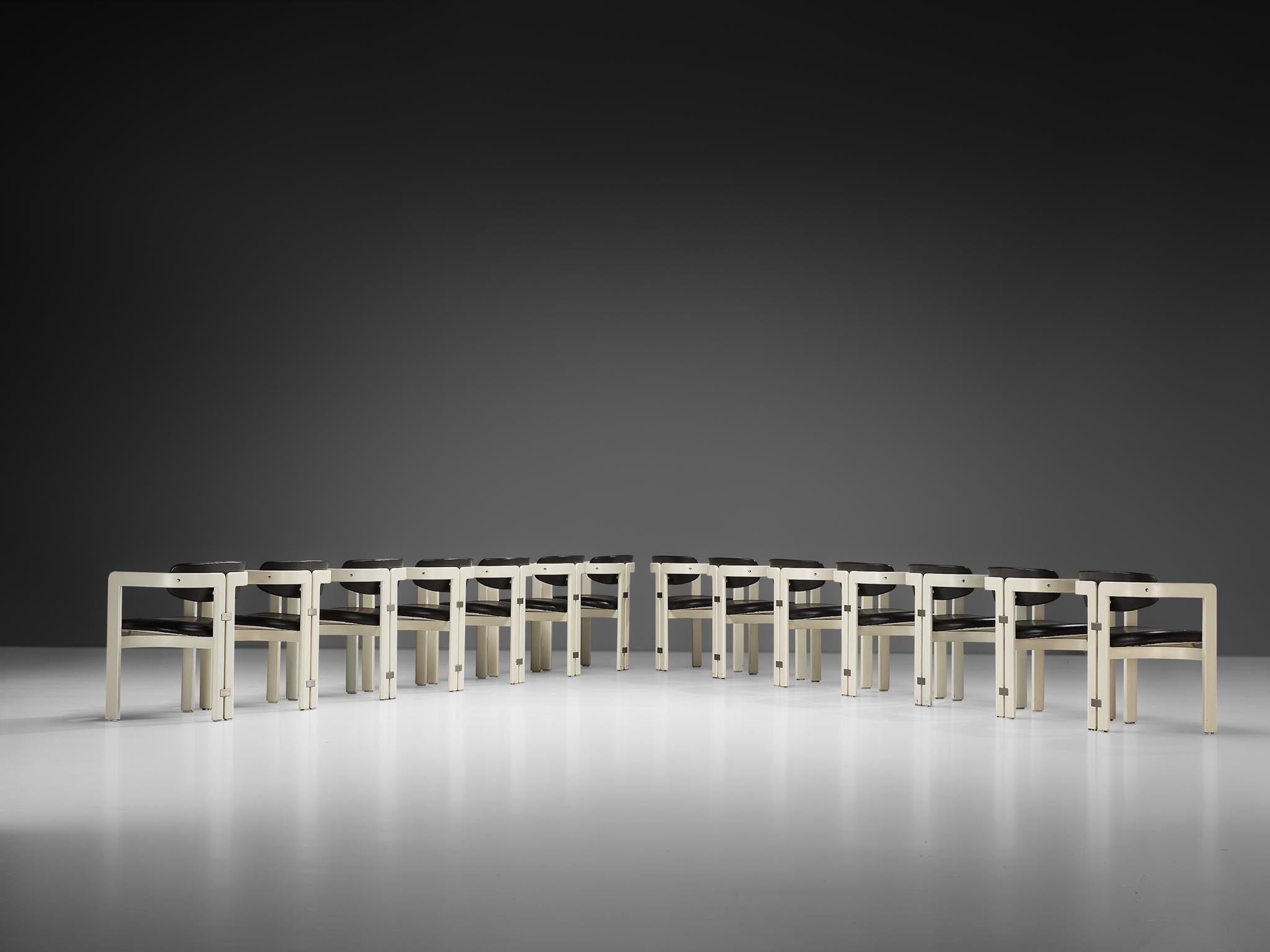 Augusto Savini for Pozzi Set of Fourteen 'Pamplona' Dining Chairs In Good Condition In Waalwijk, NL