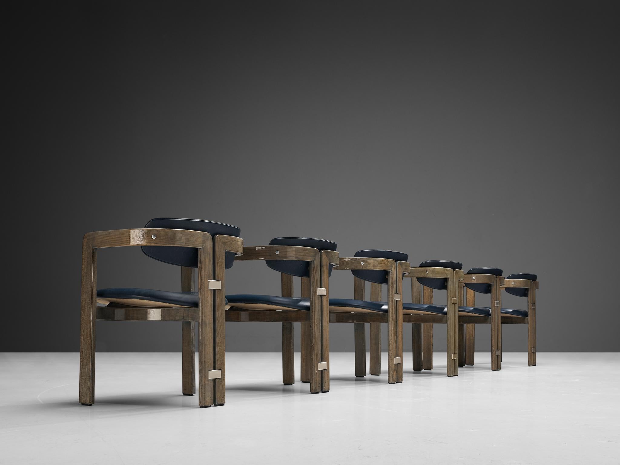 Italian Augusto Savini for Pozzi Set of Six 'Pamplona' Dining Chairs
