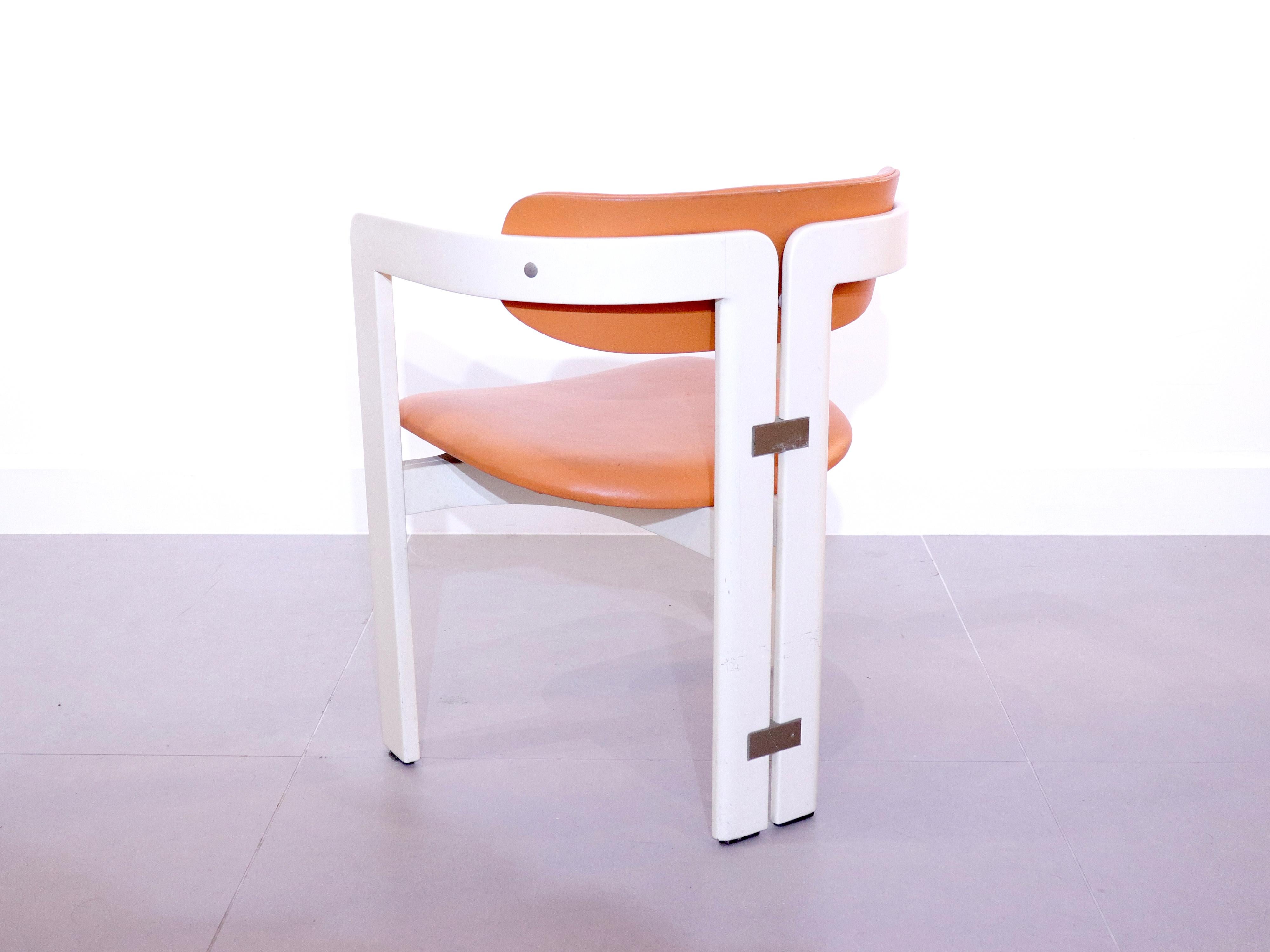 Cuir Ensemble de six chaises de salle à manger «amplona » d'Augusto Savini pour Pozzi, années 1960 en vente