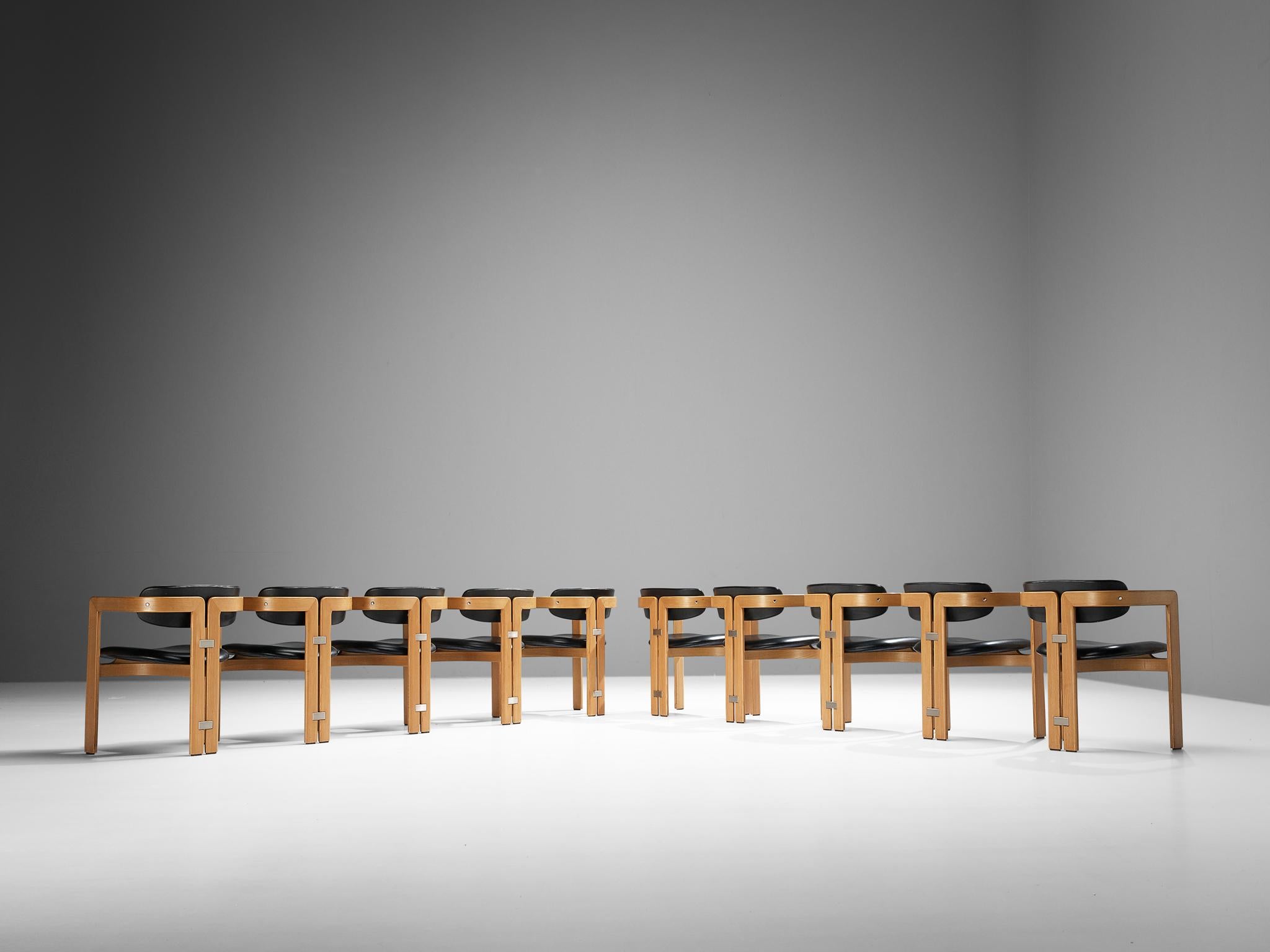 Augusto Savini for Pozzi Set of Ten 'Pamplona' Dining Chairs in Ash 2