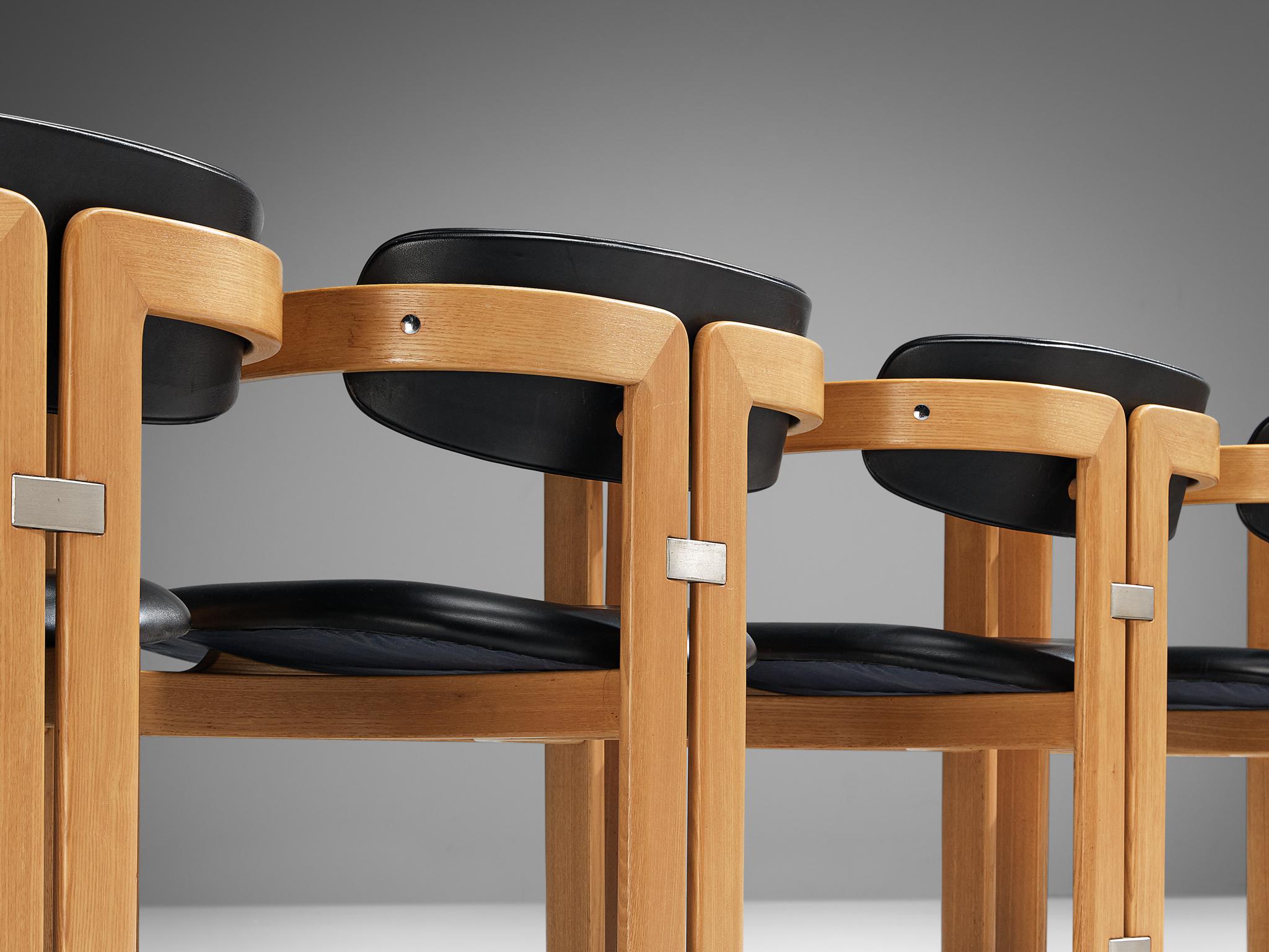 Mid-Century Modern Augusto Savini for Pozzi Set of Ten 'Pamplona' Dining Chairs in Ash