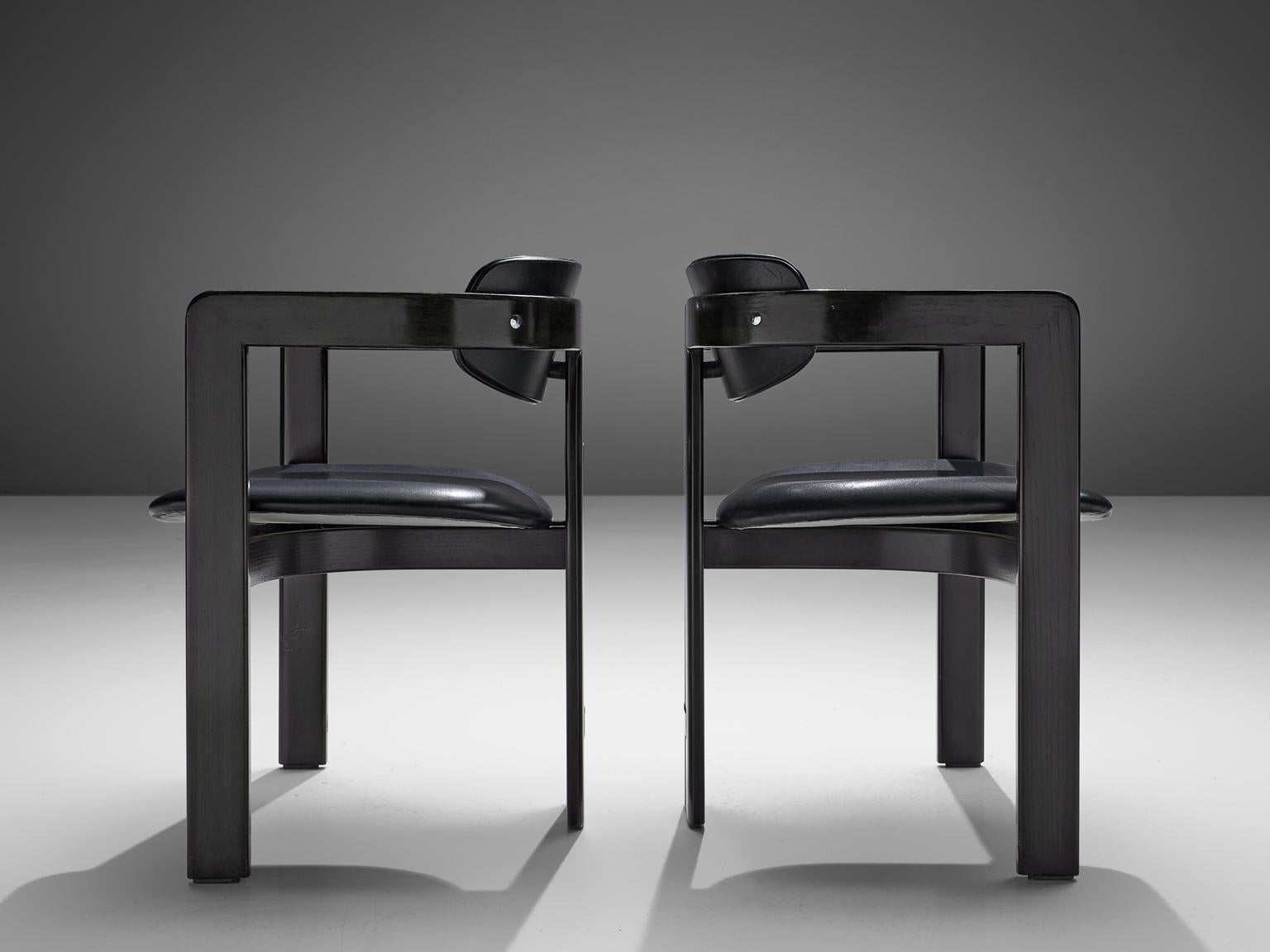 Mid-20th Century Augusto Savini Large Set of Sixteen 'Pamplona' Chairs in Black