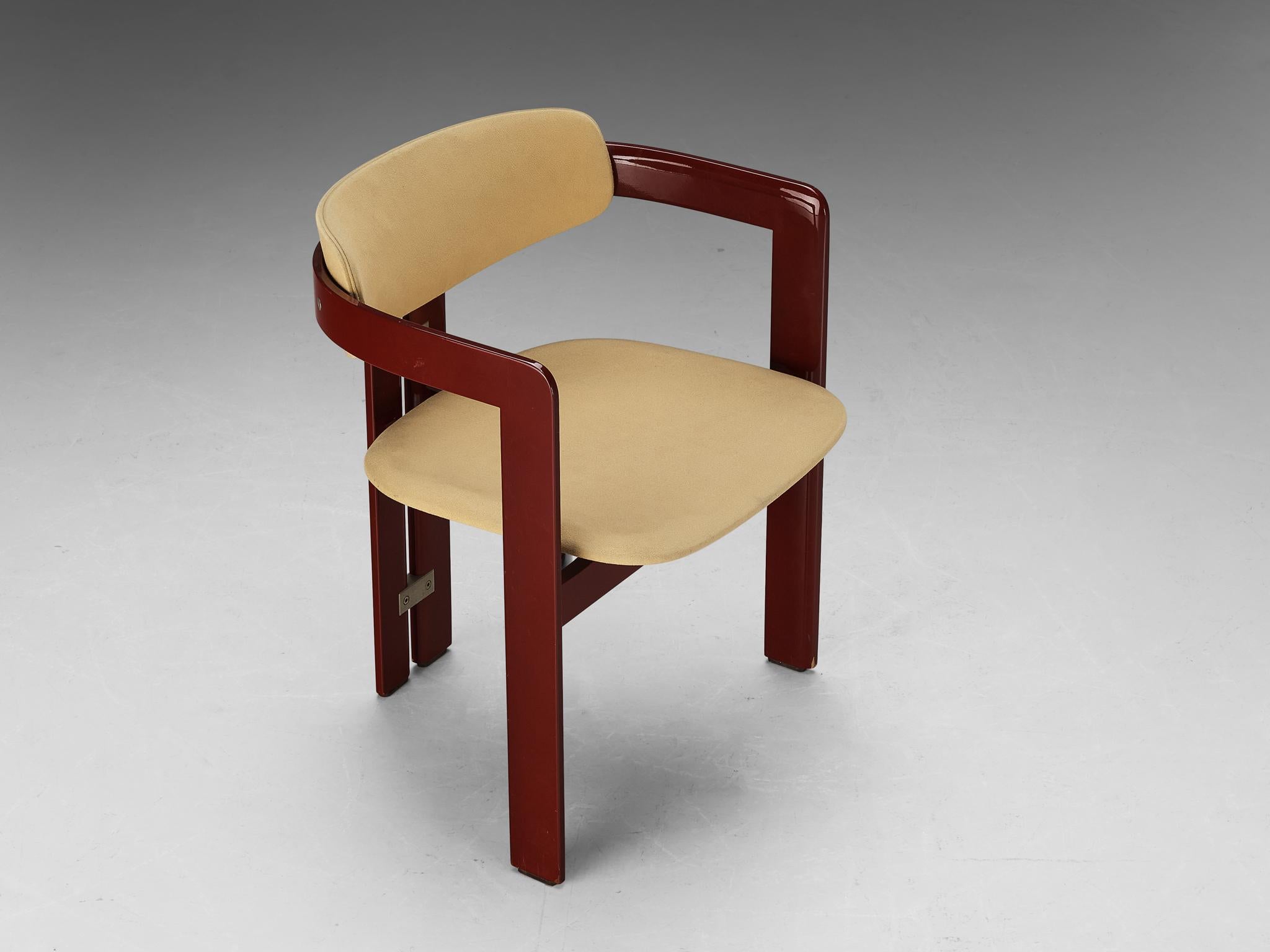 Augusto Savini for Pozzi, ‘Pamplona’ armchair, leather, ashwood, metal, Italy, 1960s.

Iconic 'Pamplona' armchair designed by Augusto Savini in high gloss red burgundy wood and beige suede. The chair shows a unique and characteristic design;