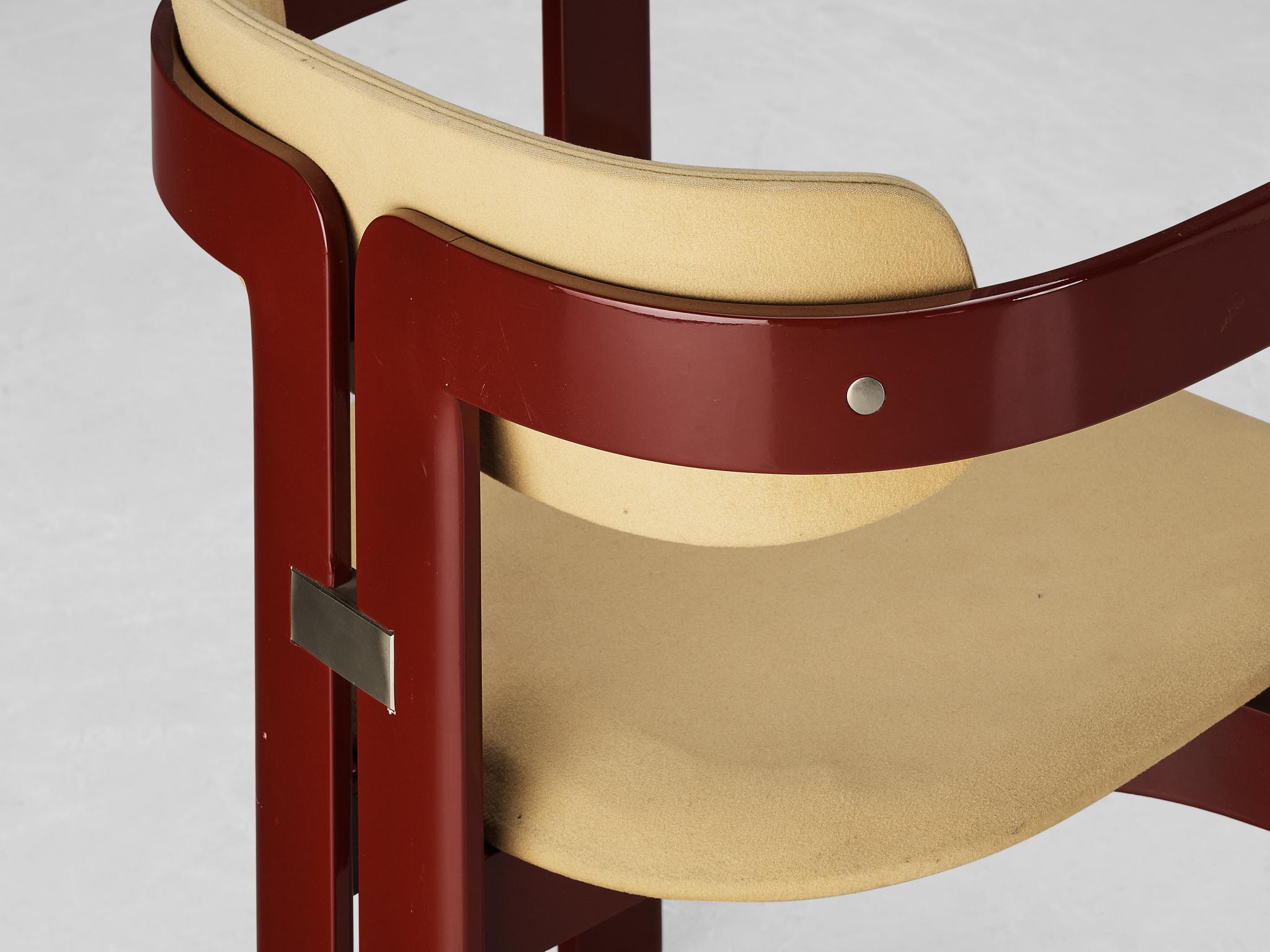 Italian Augusto Savini 'Pamplona' Chair with Burgundy Glossed Frame  For Sale