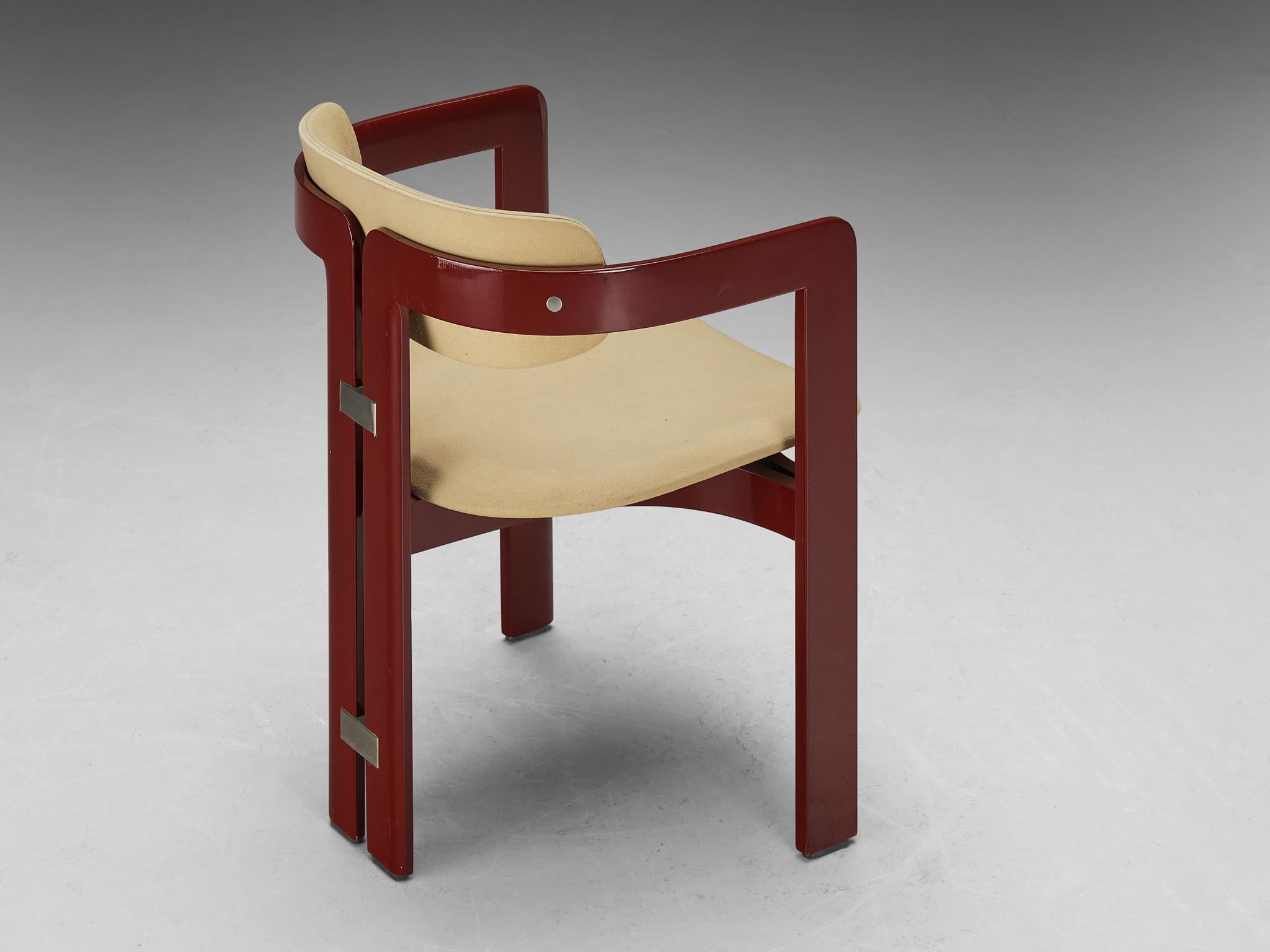 Chaiseamplona avec cadre gaufré bourgogne d'Augusto Savini  Bon état - En vente à Waalwijk, NL