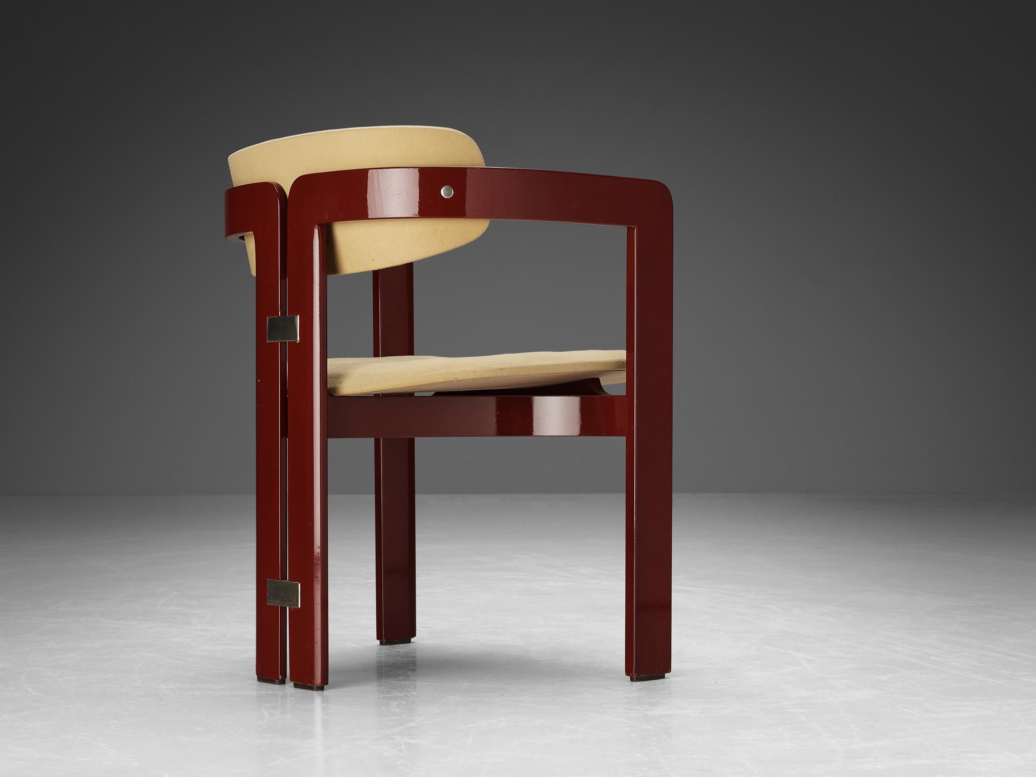Augusto Savini 'Pamplona' Chair with Burgundy Glossed Frame  For Sale 1