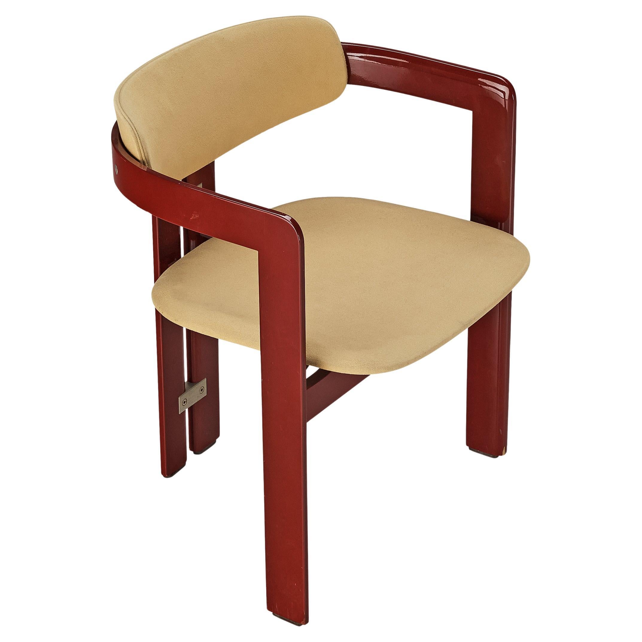 Augusto Savini 'Pamplona' Stuhl mit burgunderrotem, glänzendem Rahmen 