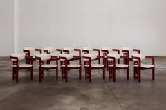 Augusto Savini “Pamplona” Chairs for Pozzi, Cherry Red, 1965, Set of 12
