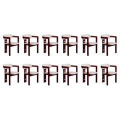 Augusto Savini “Pamplona” Chairs for Pozzi, Cherry Red, 1965, Set of 12