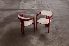 Augusto Savini “Pamplona” Chairs for Pozzi, Cherry Red, 1965, Set of 2