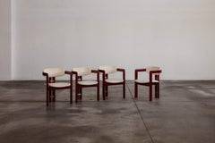 Augusto Savini “Pamplona” Chairs for Pozzi, Cherry Red, 1965, Set of 4
