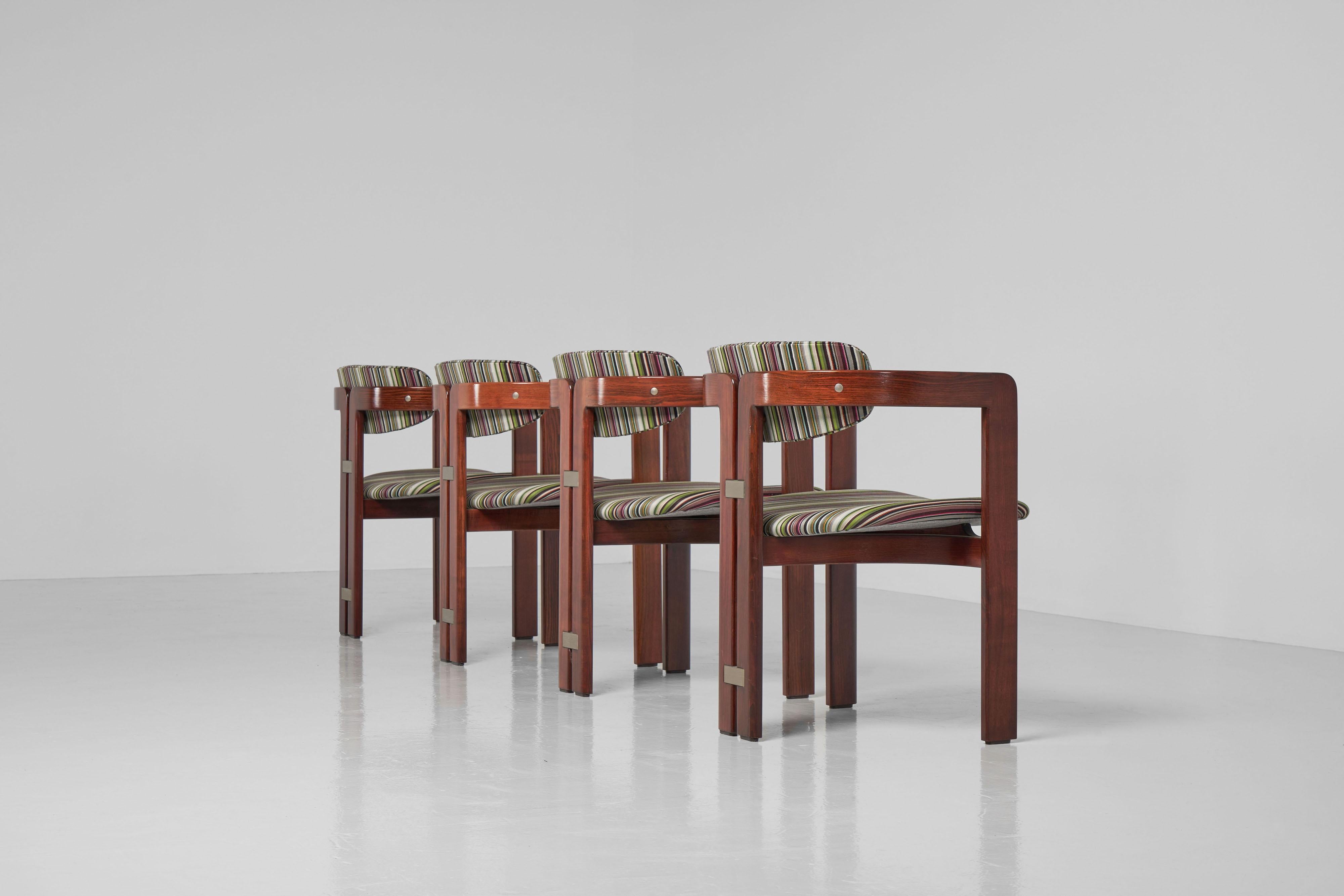 Augusto Savini Pamplona chairs set of 4 Pozzi 1965 For Sale 3
