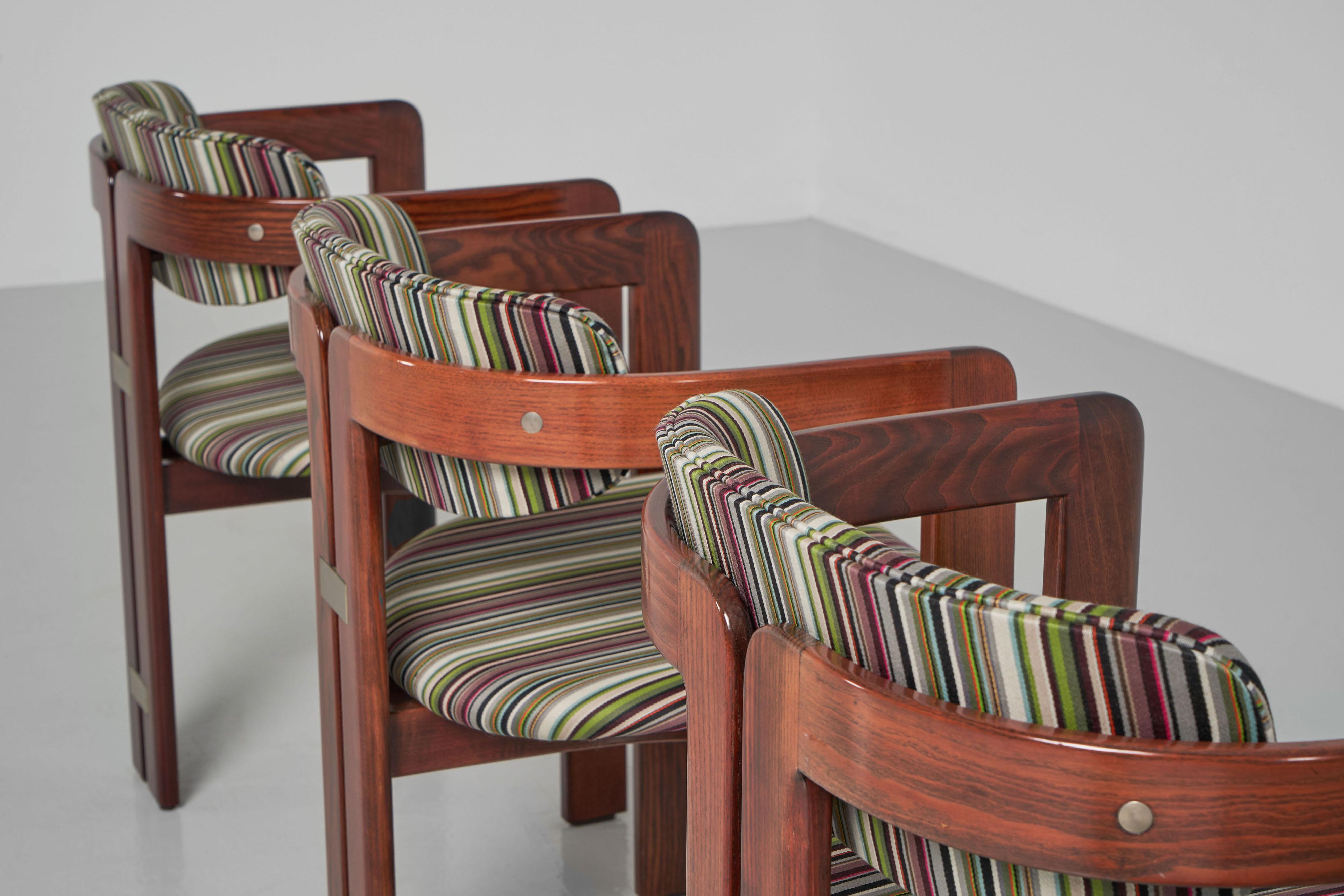 Augusto Savini Pamplona chairs set of 4 Pozzi 1965 For Sale 4