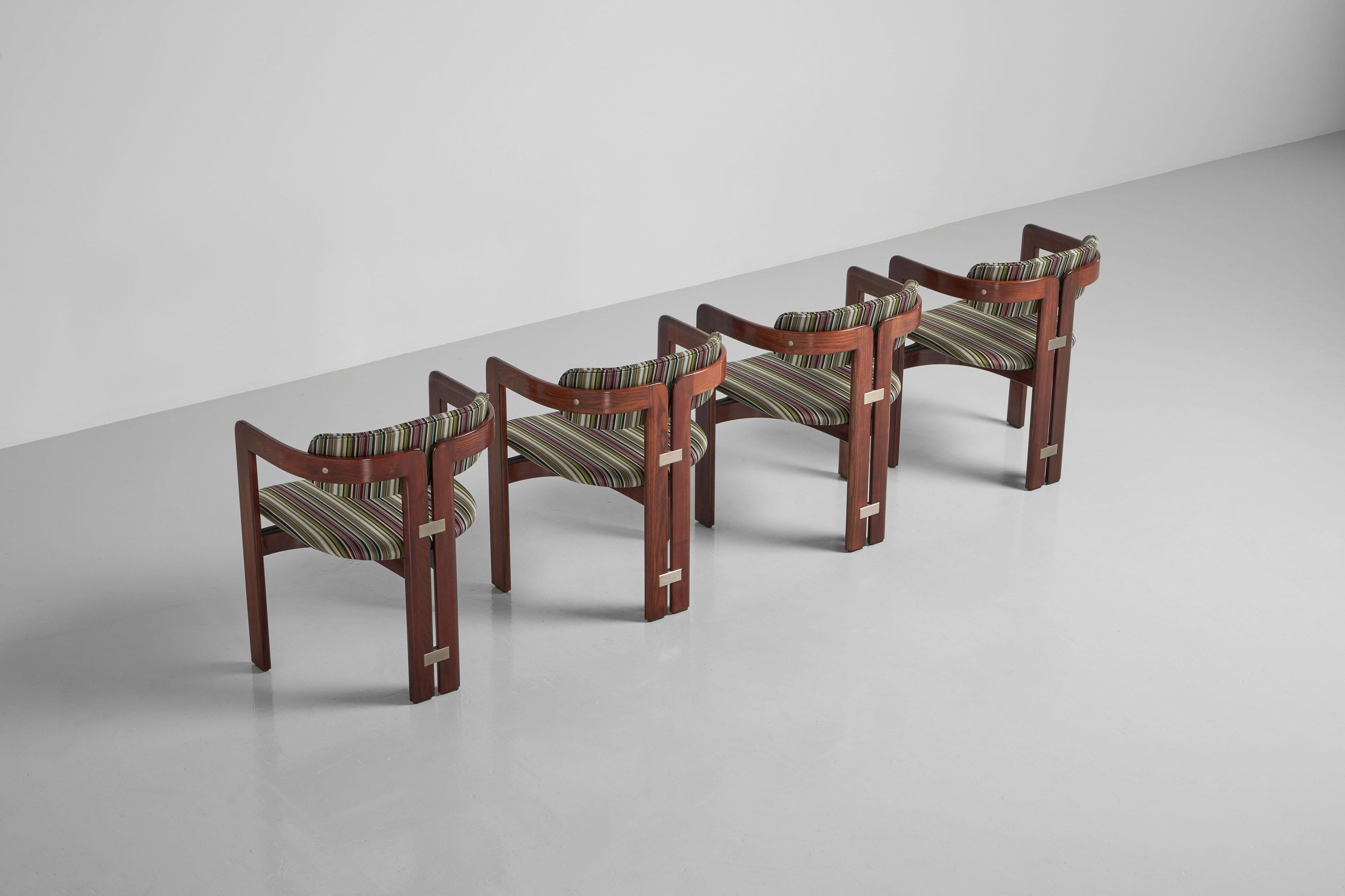Augusto Savini Pamplona chairs set of 4 Pozzi 1965 For Sale 5