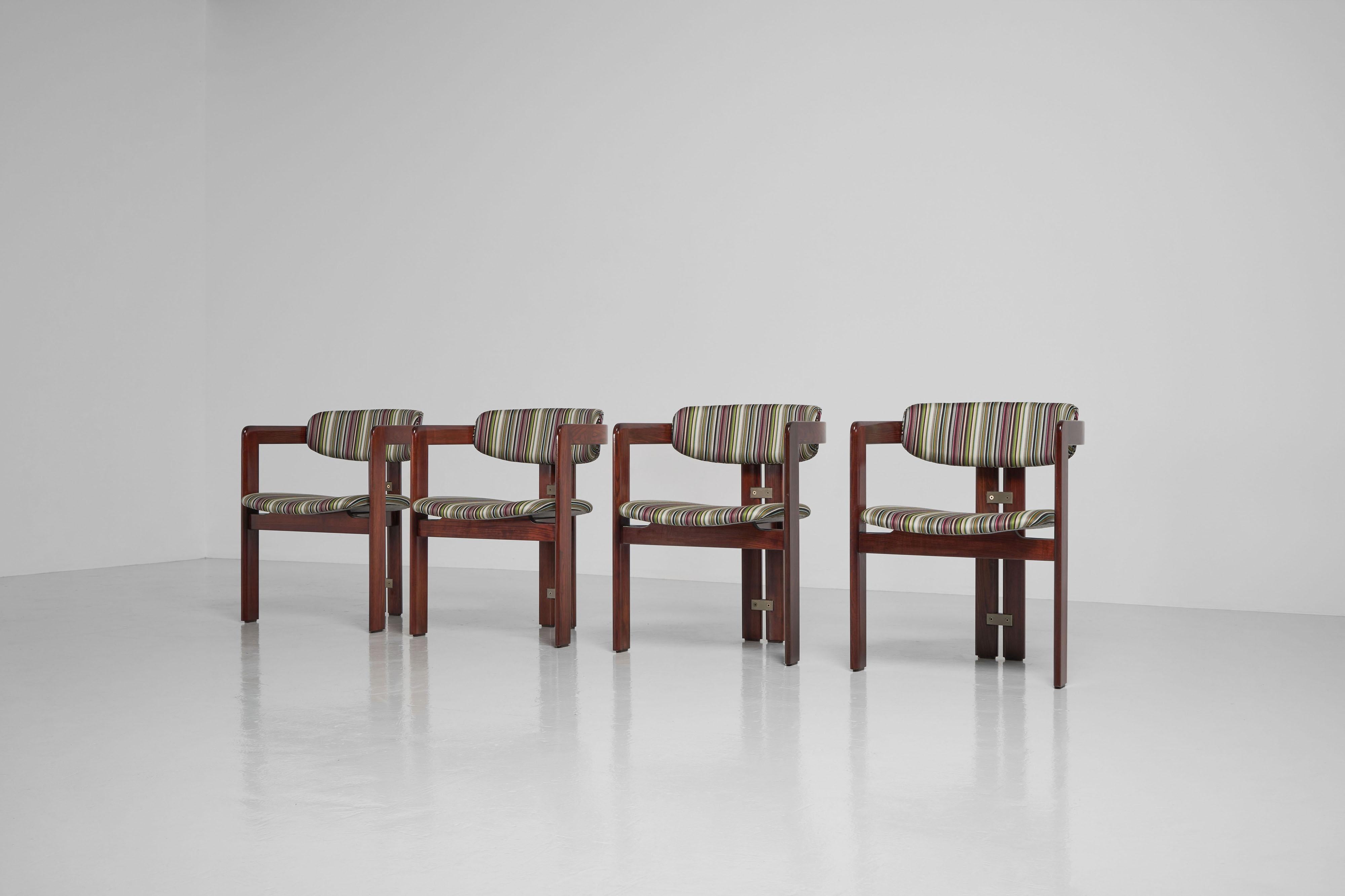 Mid-Century Modern Augusto Savini Pamplona chairs set of 4 Pozzi 1965 For Sale